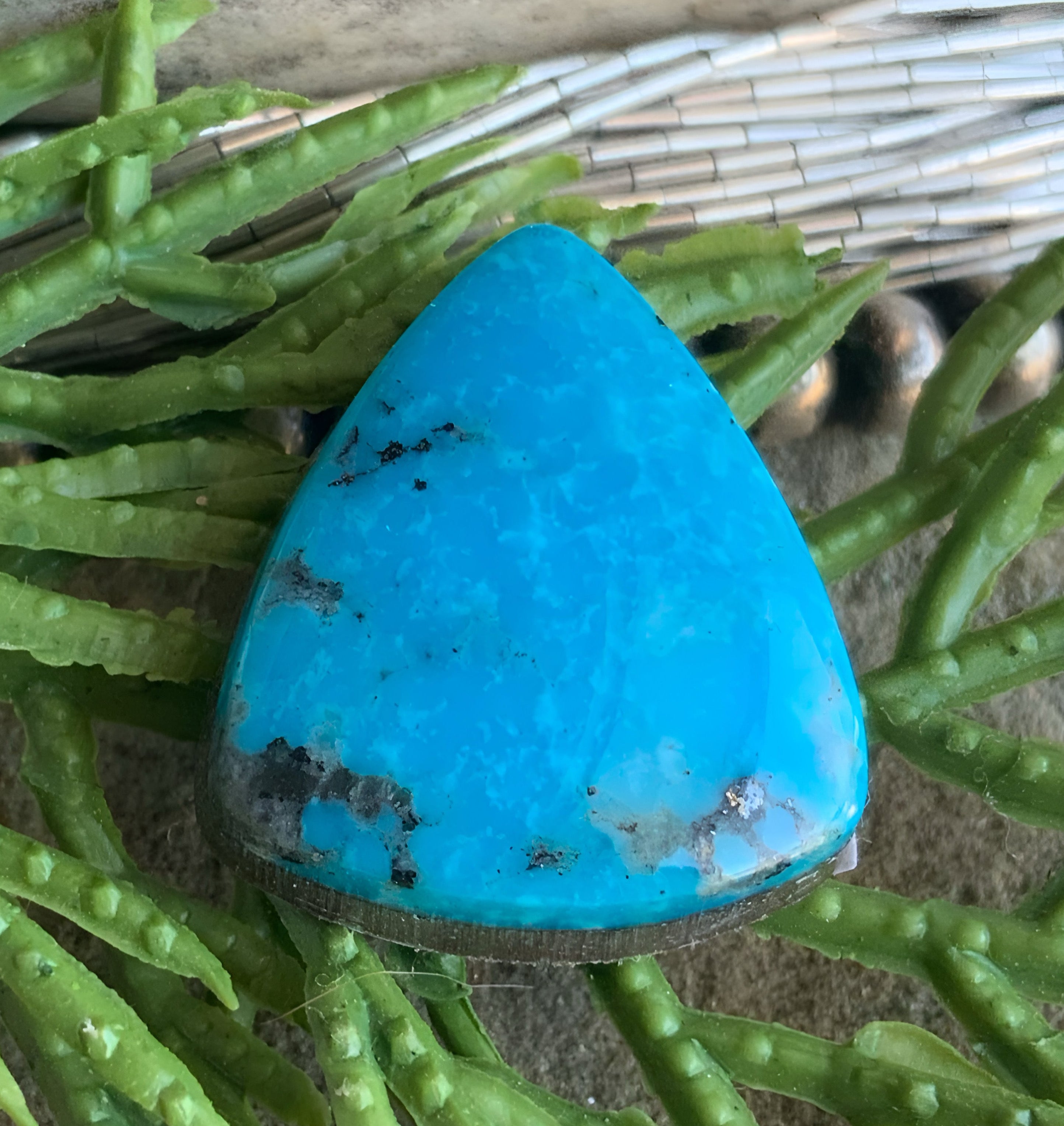 Ithaca Peak Turquoise Trillion Cabochon -Arizona Gemstone #IP144