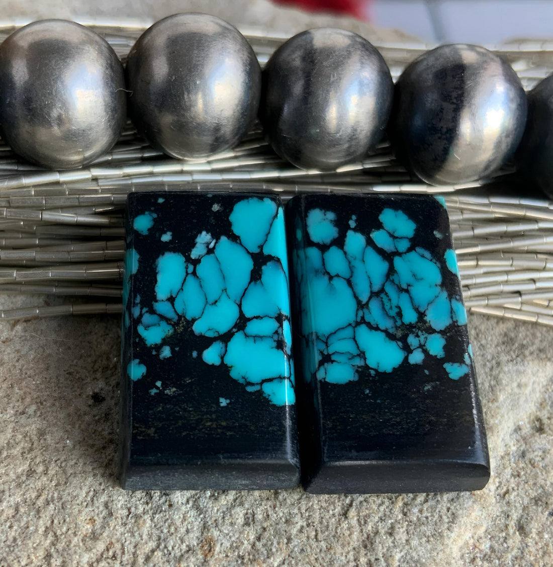 Bao Canyon Rectangular Earring Cabochons or Matched Gemstone Pair #BC261