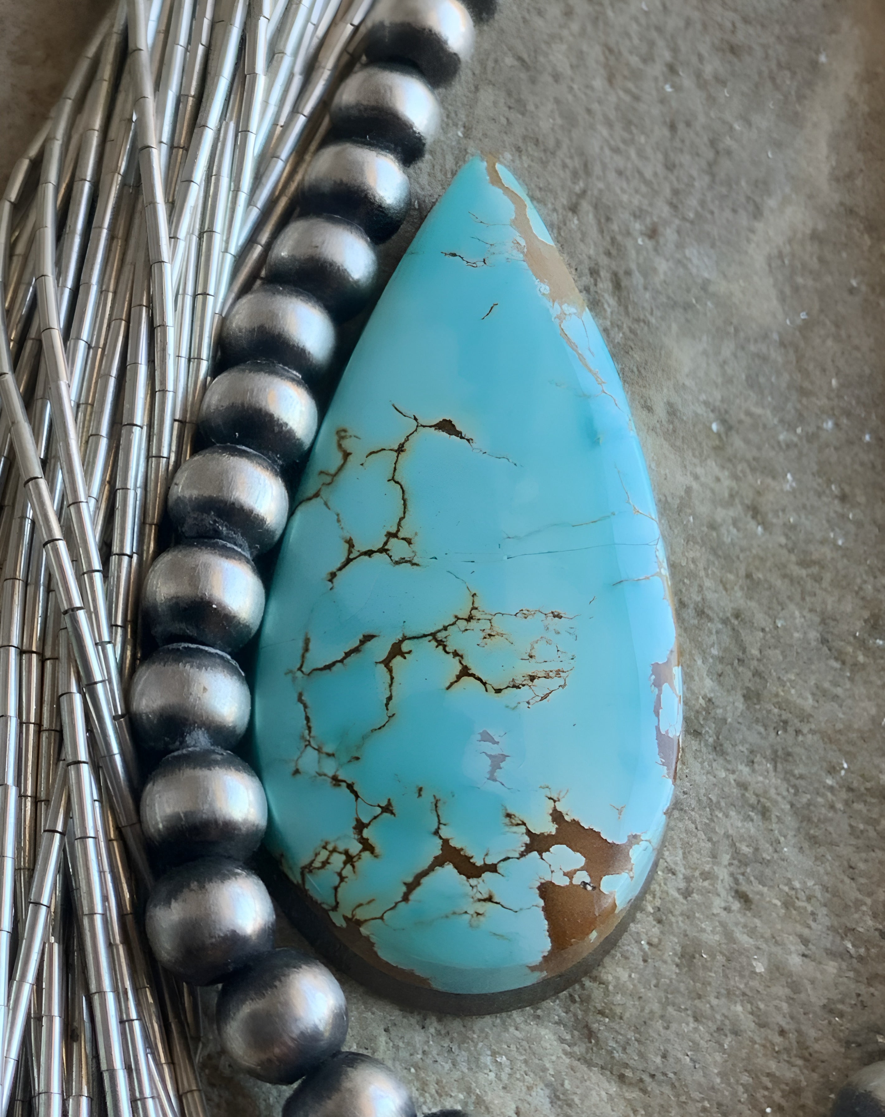 Natural Sierra Nevada Turquoise Teardrop-Nevada Gemstone