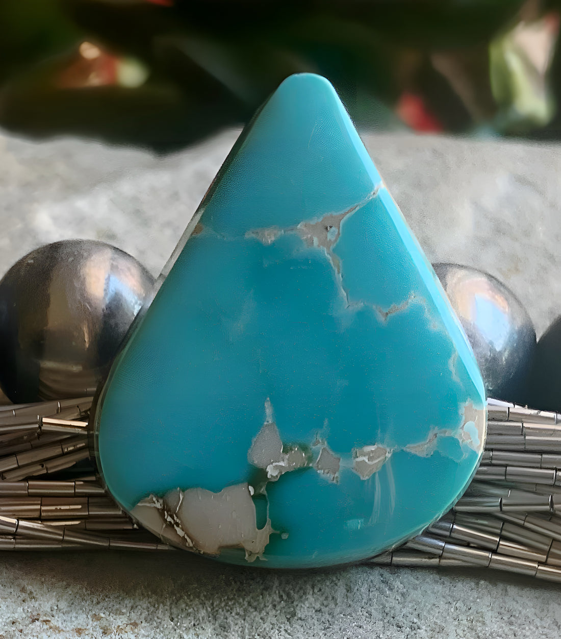 Natural Royston Blue Triangular Cabochon -Nevada Gemstone #R63