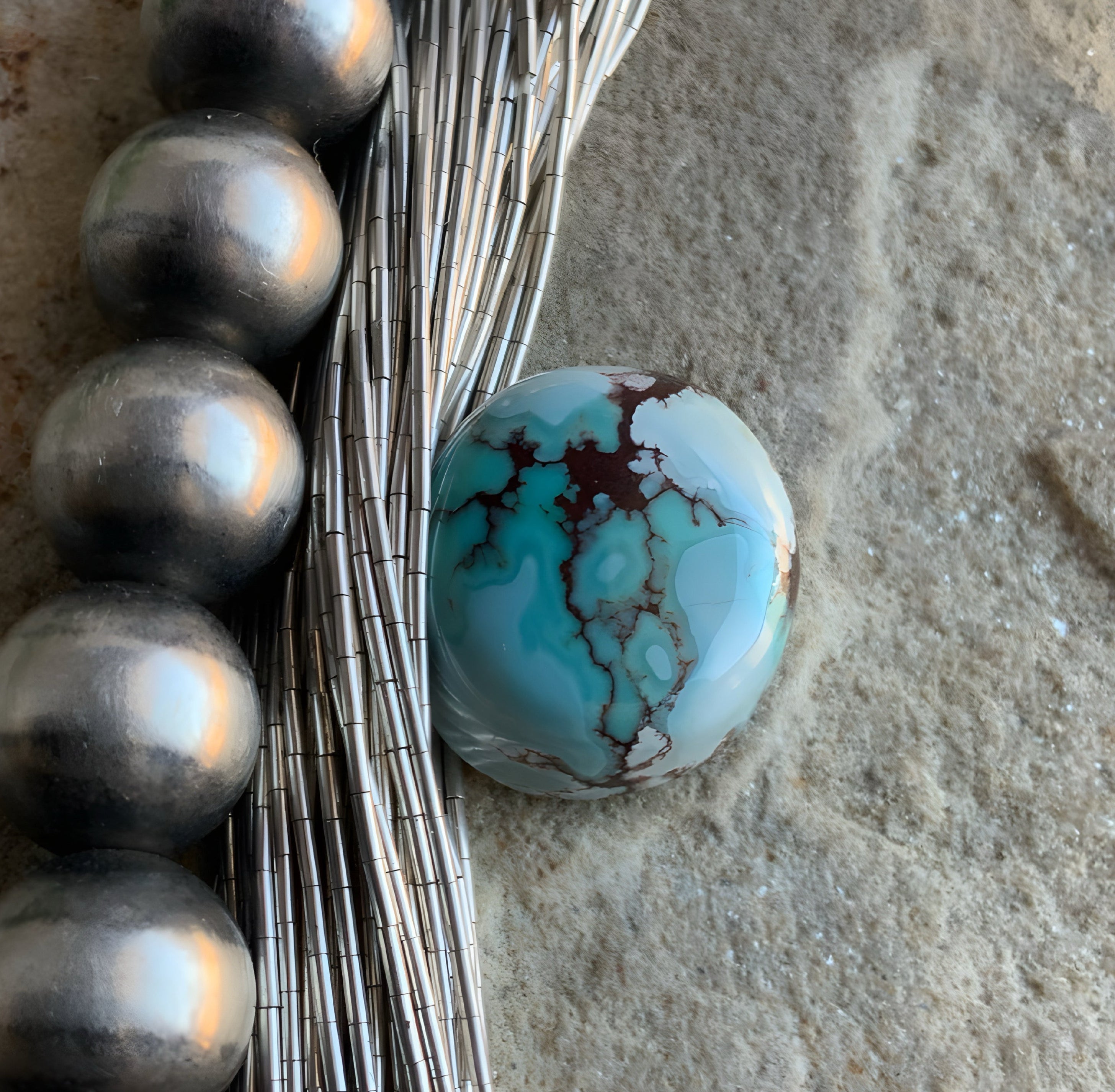 Gobi Desert Lavender or Golden Hills Turquoise Oval