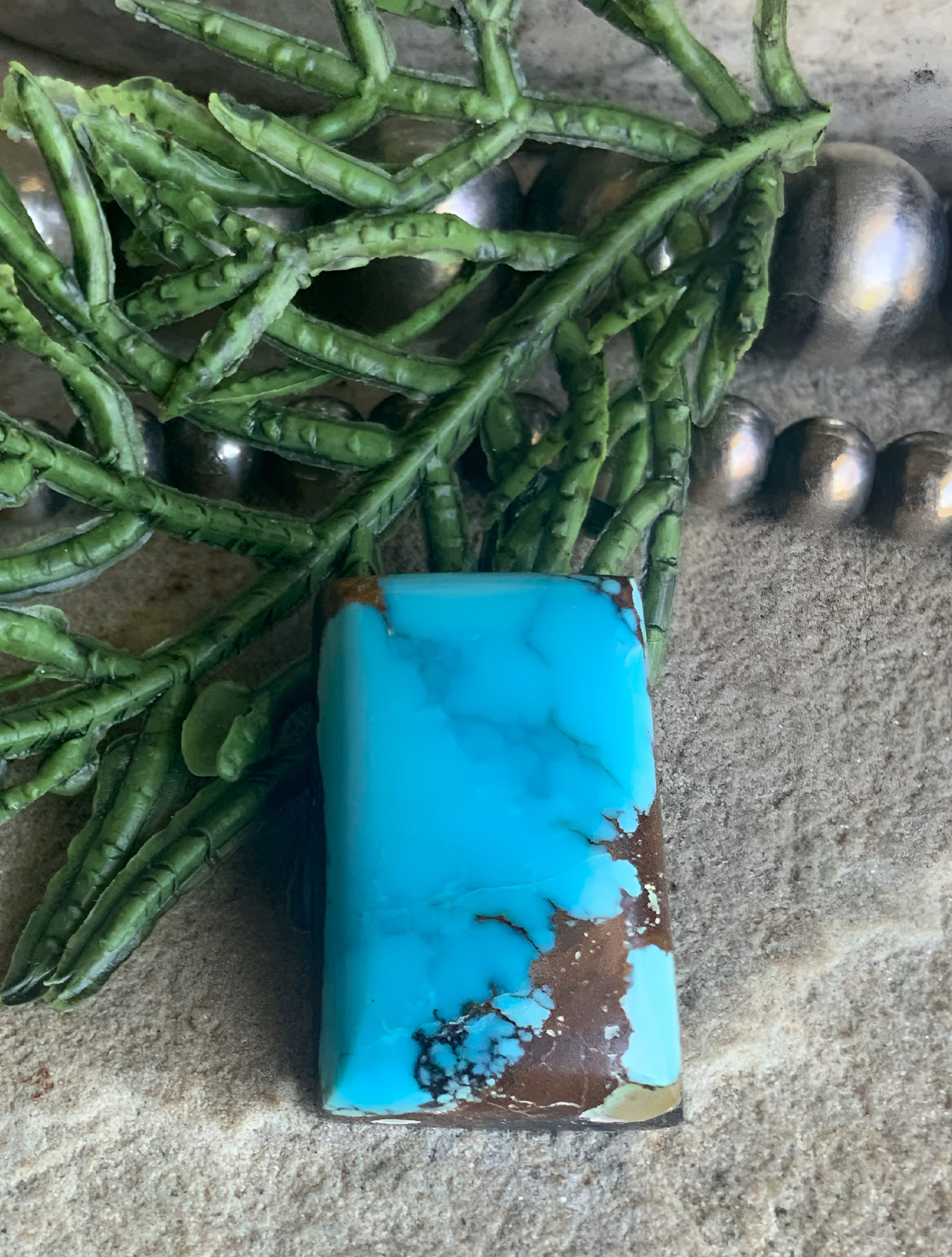 Natural Sierra Nevada Turquoise Rectangular Cabochon