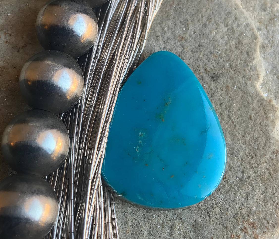 Turquoise Mountain Turquoise Teardrop Cabochon-Arizona Gemstone