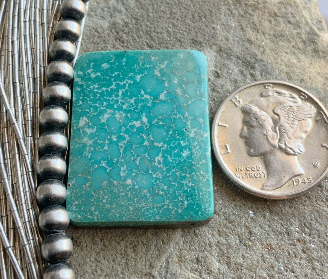 Natural Turquoise Mountain Turquoise Rectangular Cabochon-Arizona Gemstone
