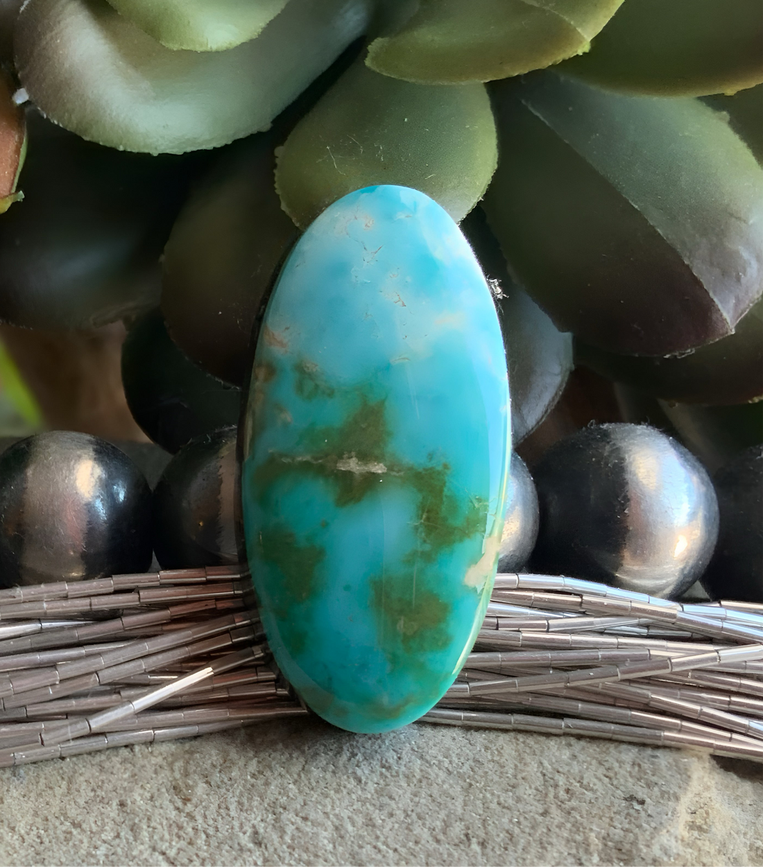 Royston Turquoise Polychrome Oval Cabochon: Nevada Gemstone