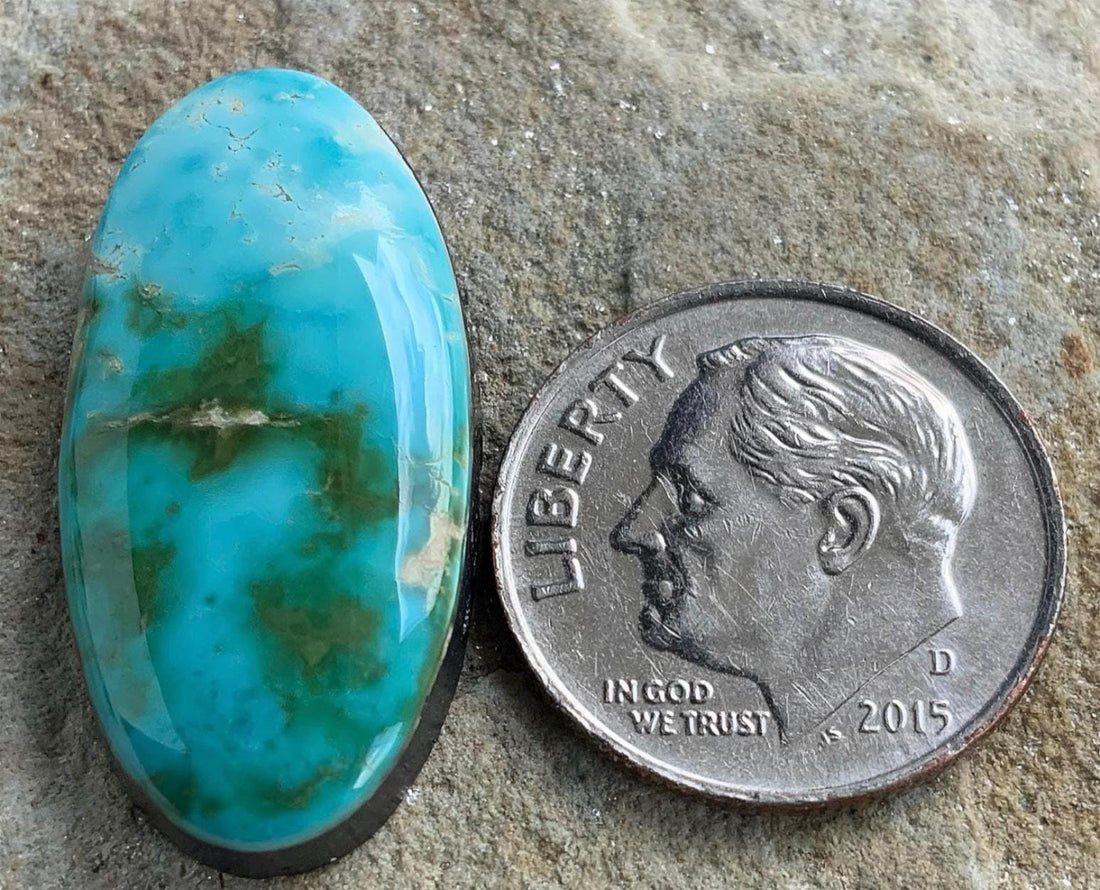 Royston Turquoise Polychrome Oval Cabochon: Nevada Gemstone