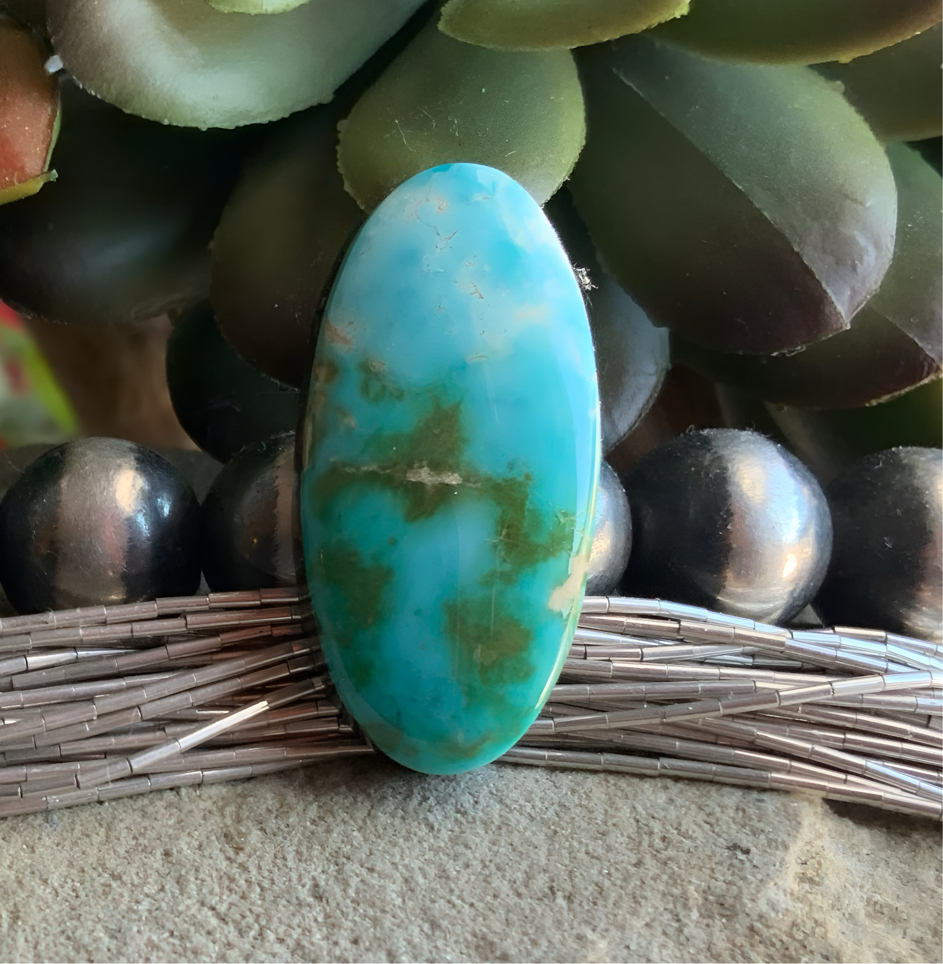 Royston Turquoise Polychrome Oval Cabochon: Nevada Gemstone