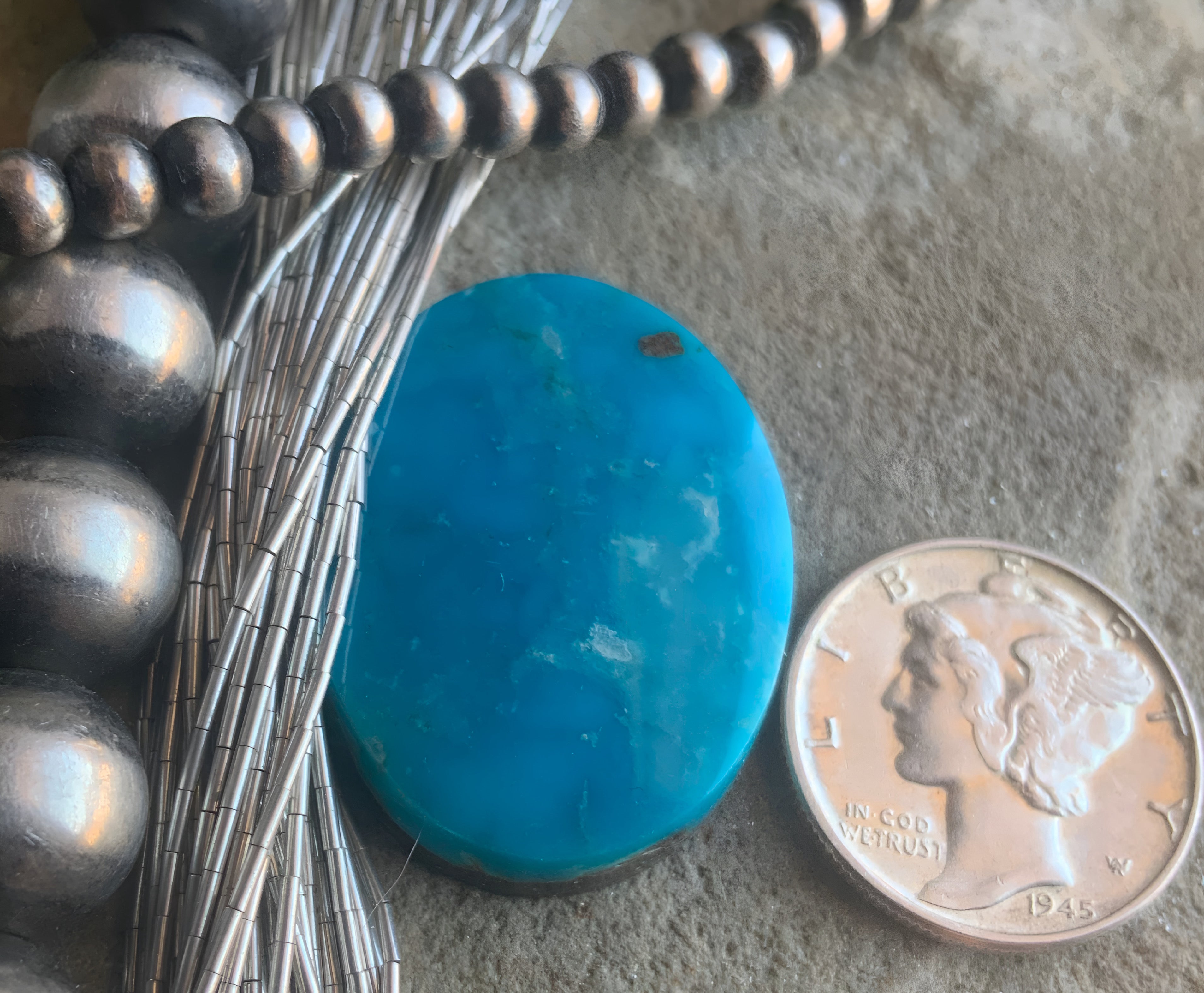 Beautiful Blue Turquoise Mountain Turquoise Oval Cabochon