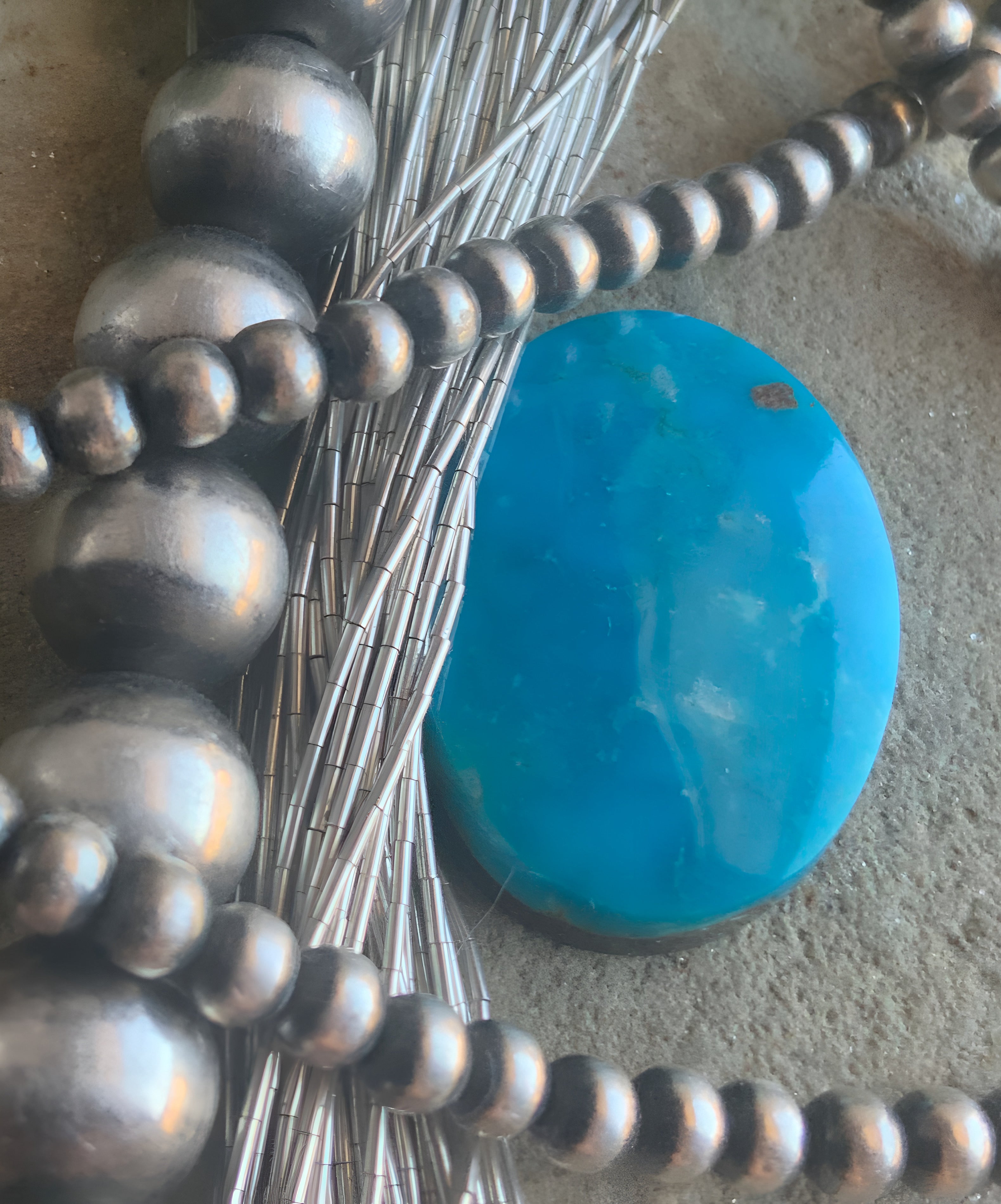 Beautiful Blue Turquoise Mountain Turquoise Oval Cabochon
