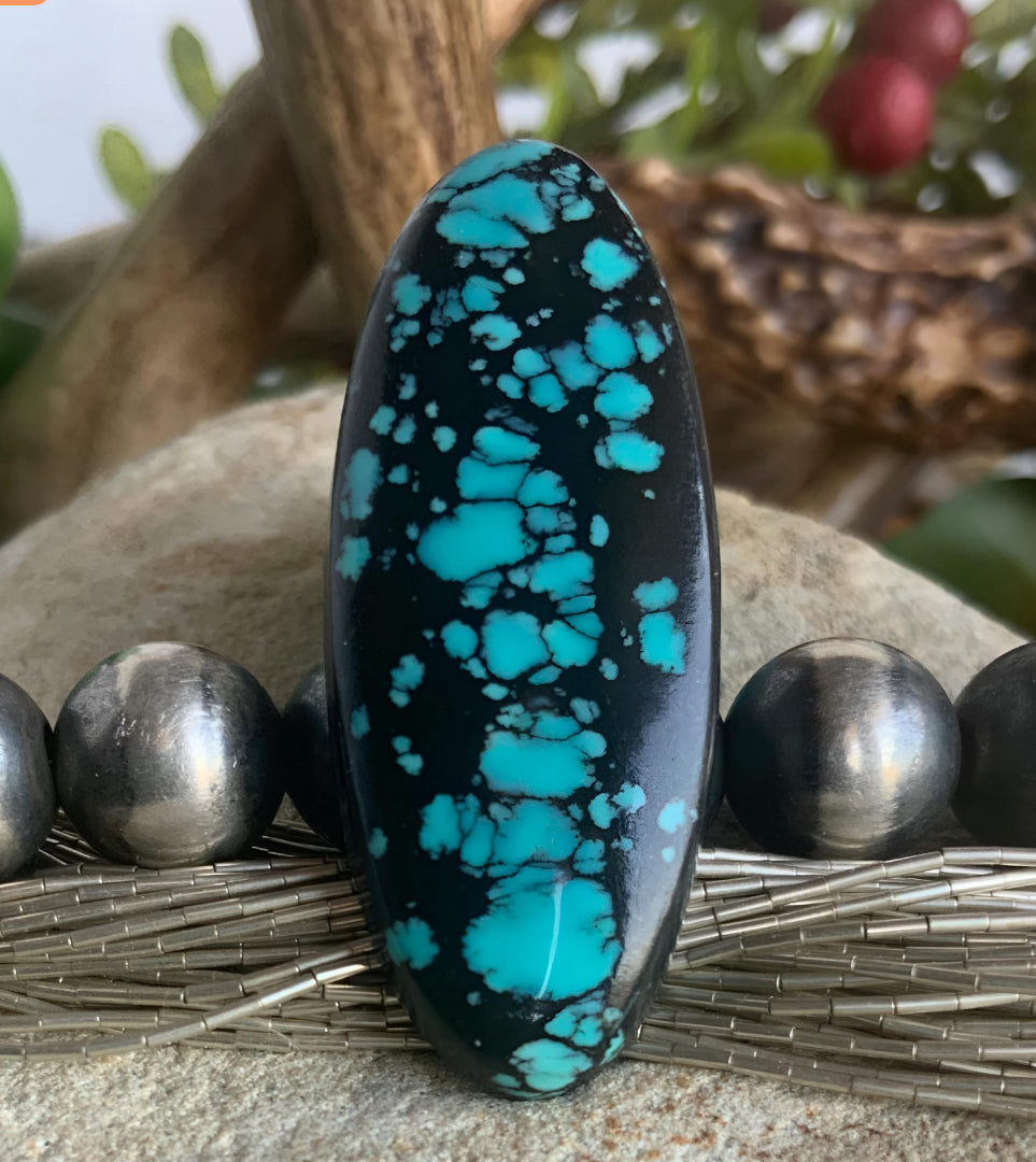 Beautiful Large Oval Bao Canyon Turquoise Gemstone