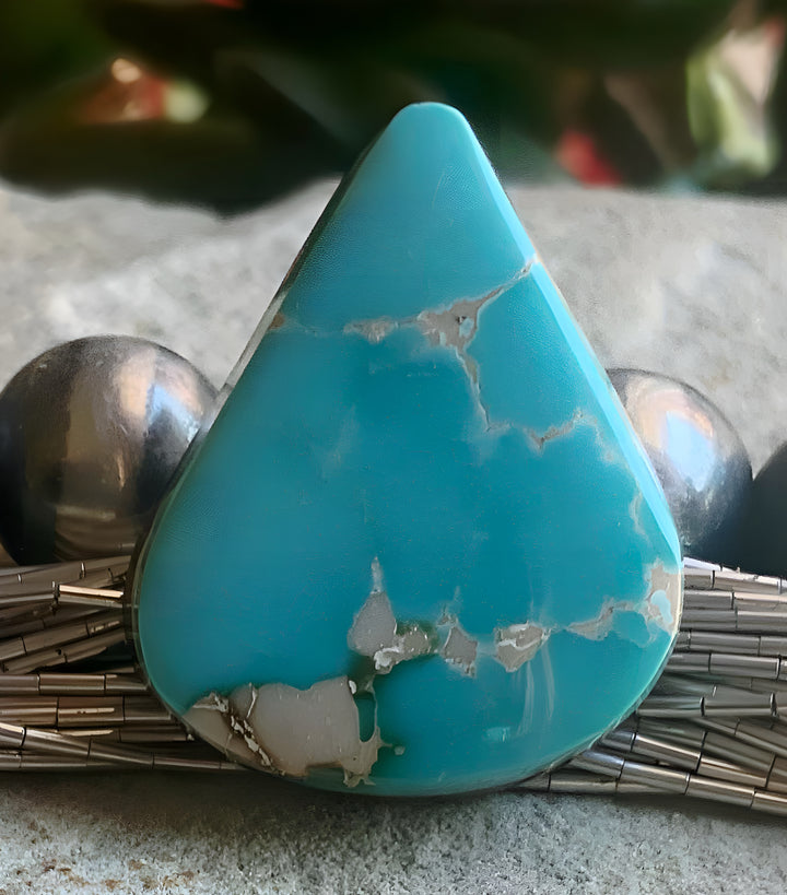 Natural Royston Blue Triangular Cabochon -Nevada Gemstone #R63