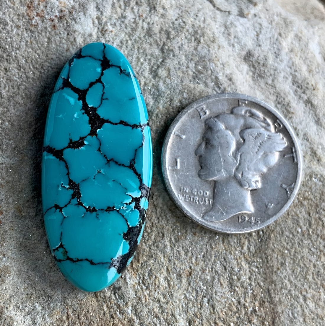 Blue Bao Canyon Turquoise Oval Cabochon