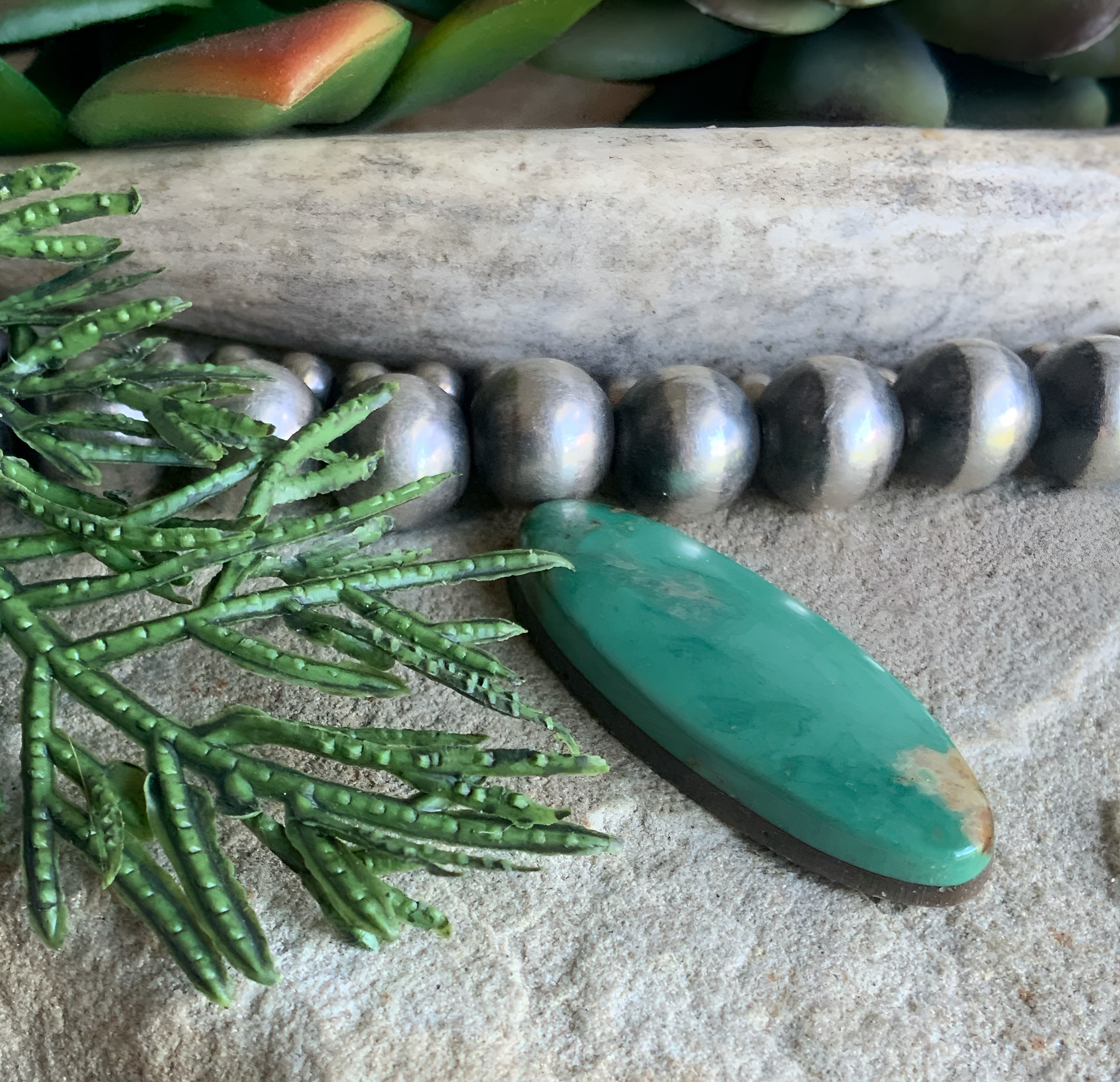 Royston Turquoise Green Long Oval Cabochon