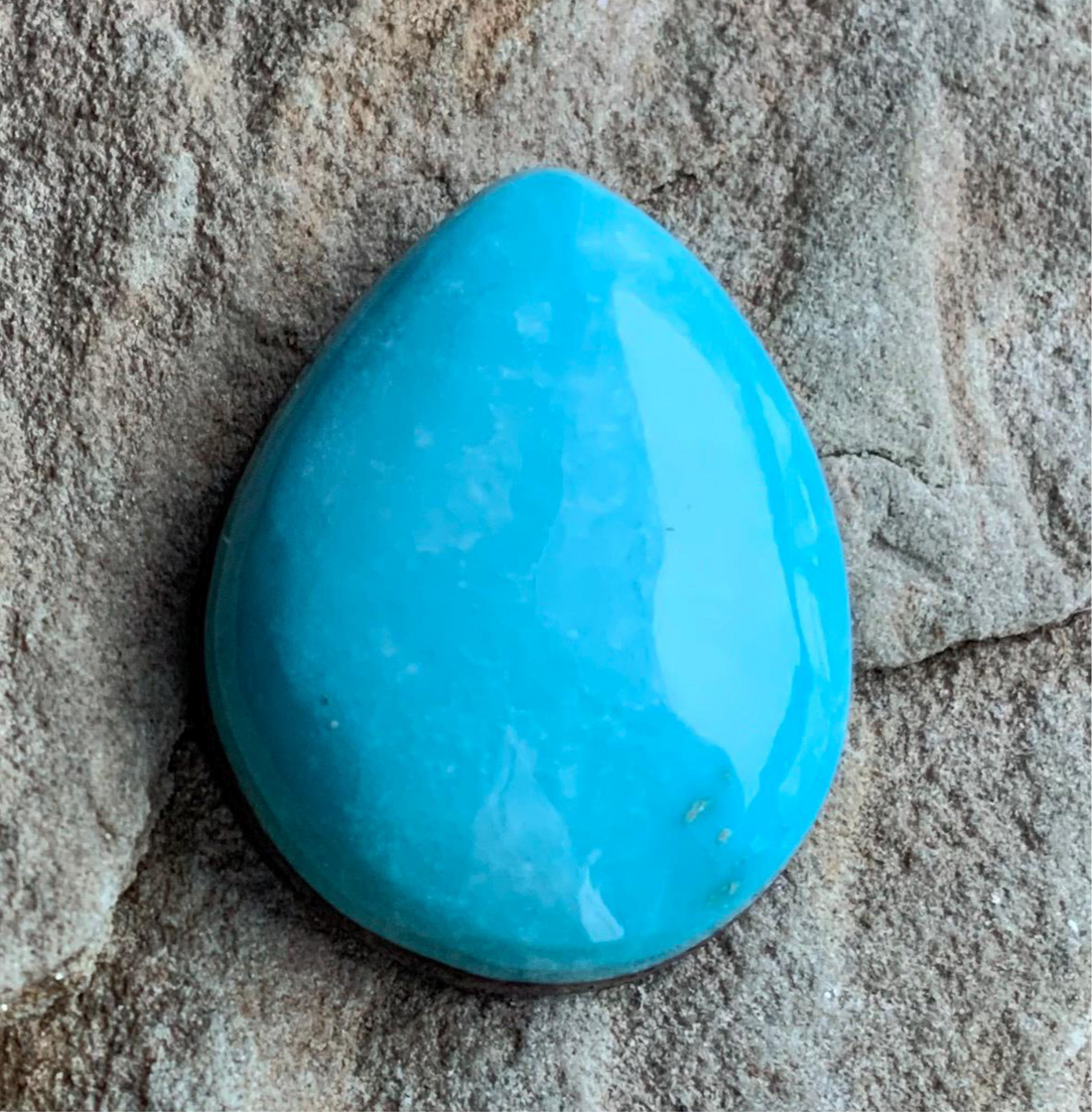 Natural Morenci Turquoise Teardrop Cabochon