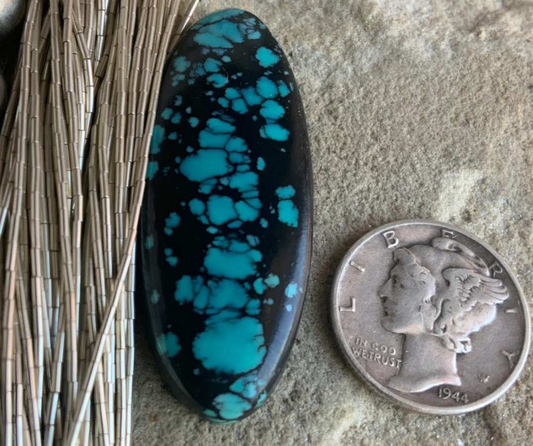 Beautiful Large Oval Bao Canyon Turquoise Gemstone