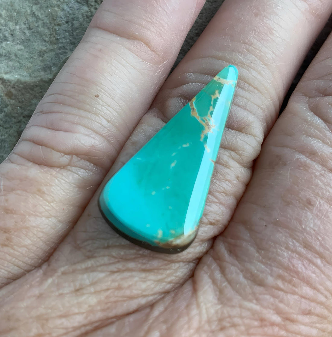Royston Turquoise Green Elongated Triangle Cabochon #R76