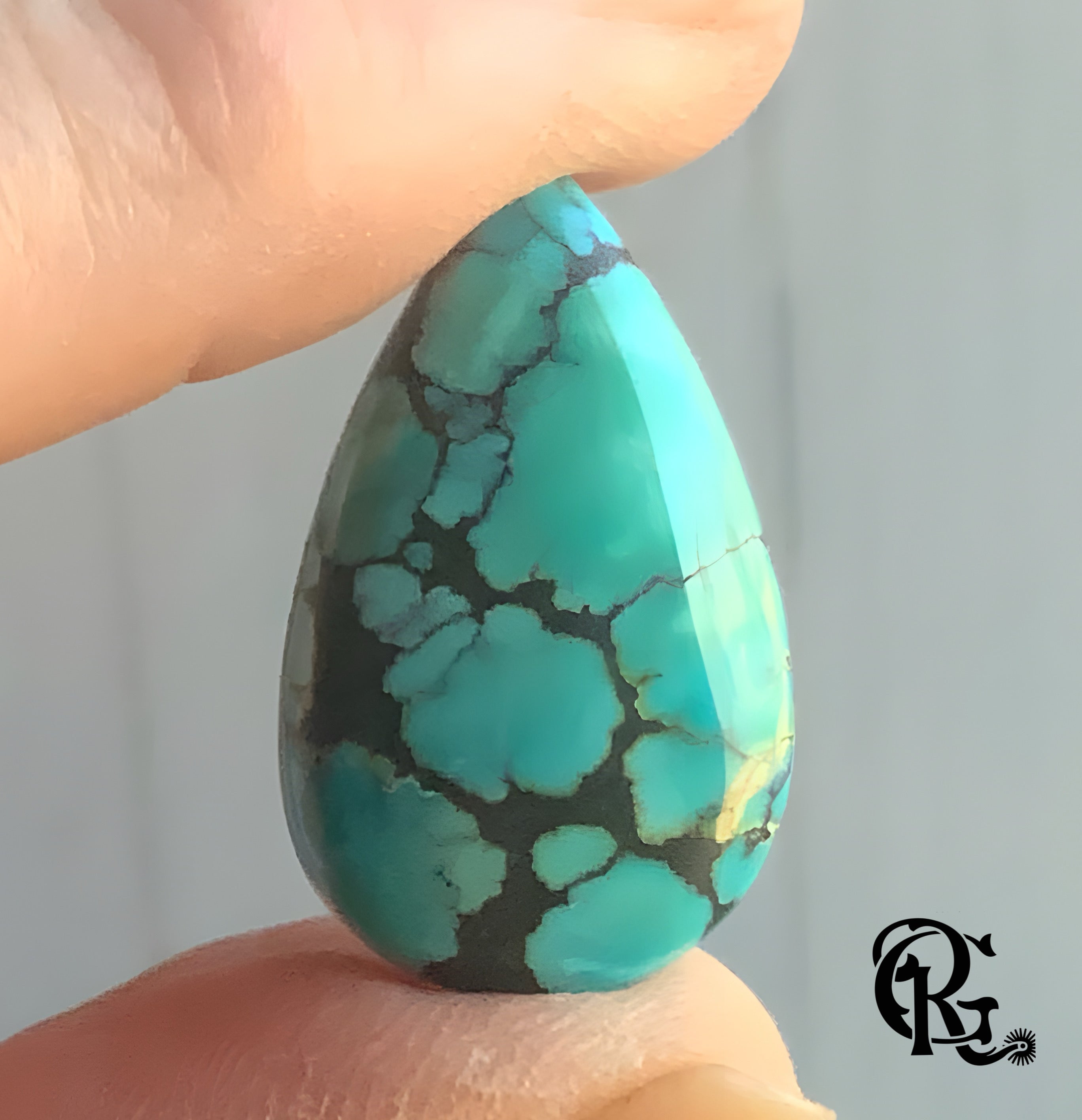 Natural Sierra Nevada Turquoise Teardrop Cabochon-Nevada Gemstone