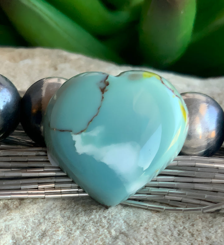 Pretty Gobi Desert Lavender Turquoise Heart Cabochon  #G103