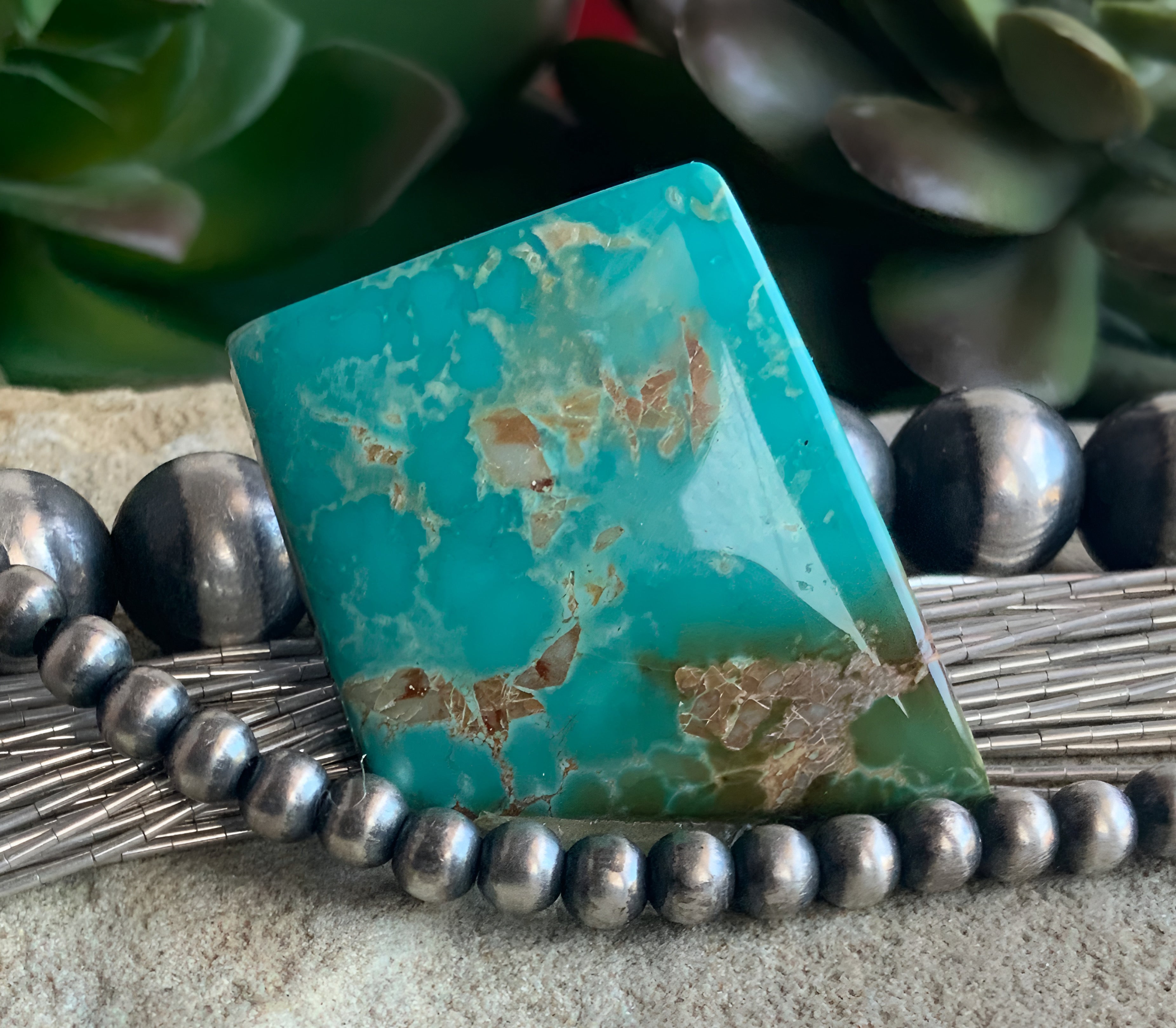High Grade Natural Royston Polychrome Turquoise Cabochon #R2