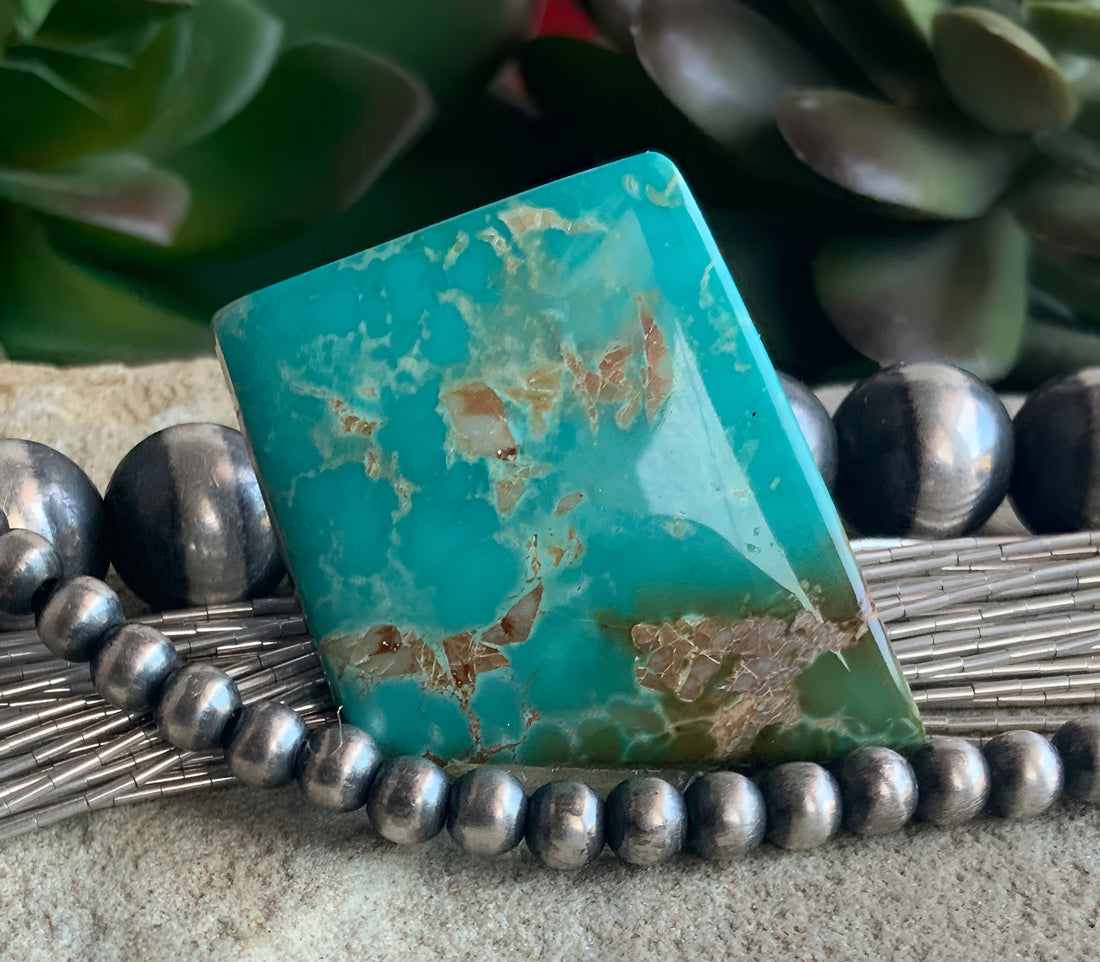 High Grade Natural Royston Polychrome Turquoise Cabochon #R2