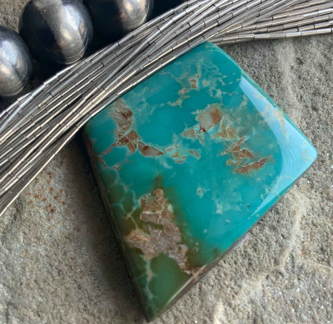 High Grade Natural Royston Polychrome Turquoise Cabochon #R2