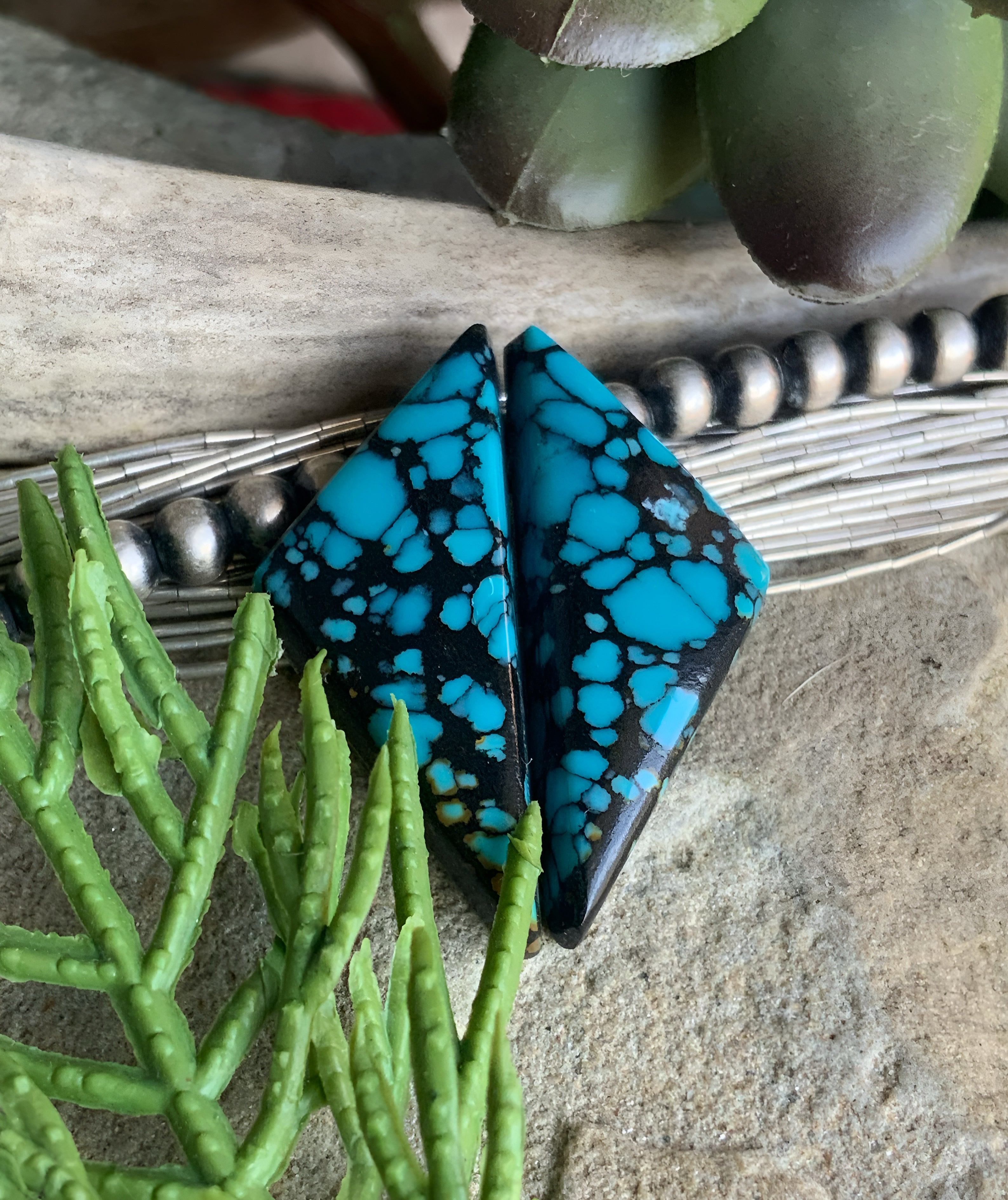 Bao Canyon Earring Cabochons or Matched Gemstone Pair