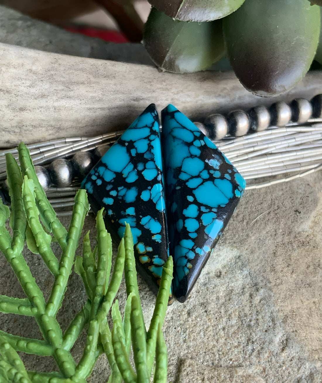 Bao Canyon Earring Cabochons or Matched Gemstone Pair
