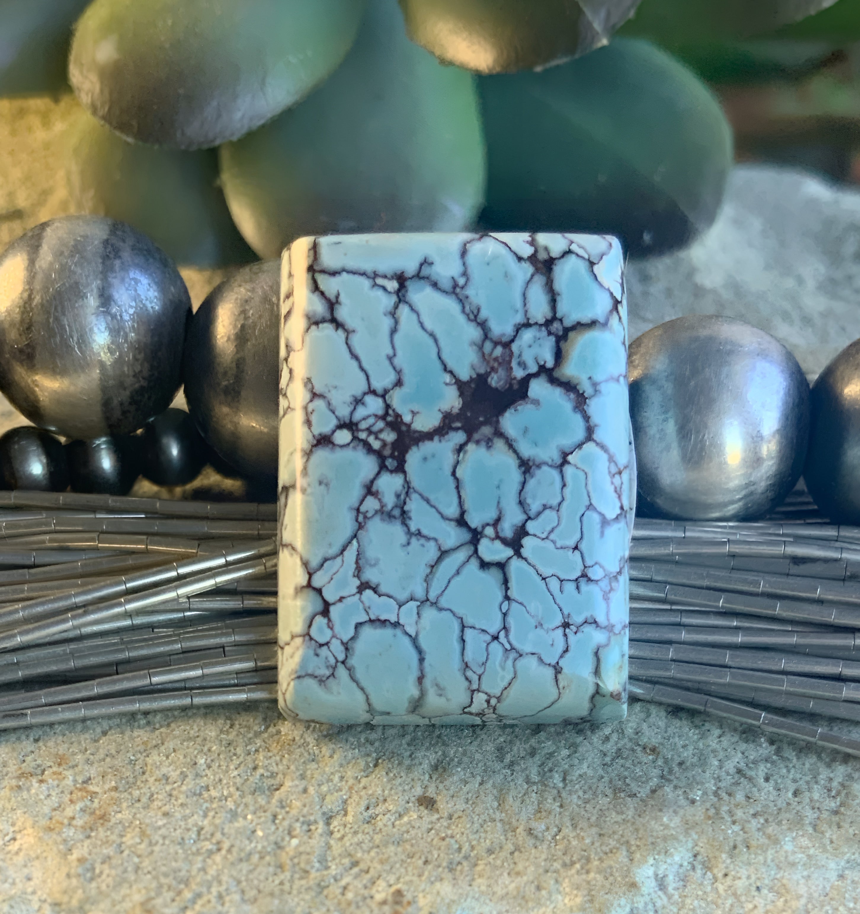 Gobi Desert Lavender or Golden Hills Turquoise Rectangular Gemstone #G115