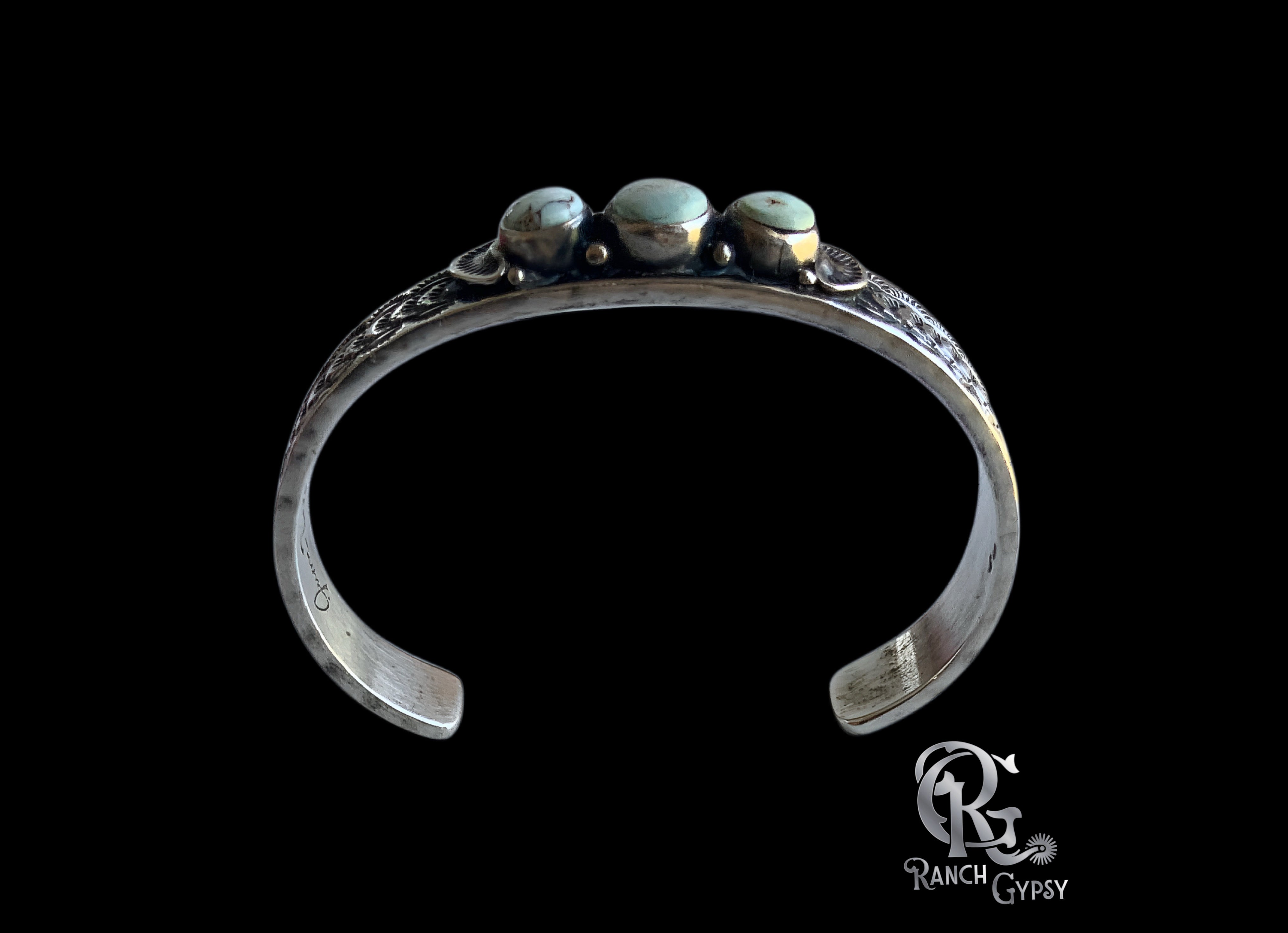 Dry Creek Sterling Silver Stamped Bracelet Set by June Delgarito -Navajo