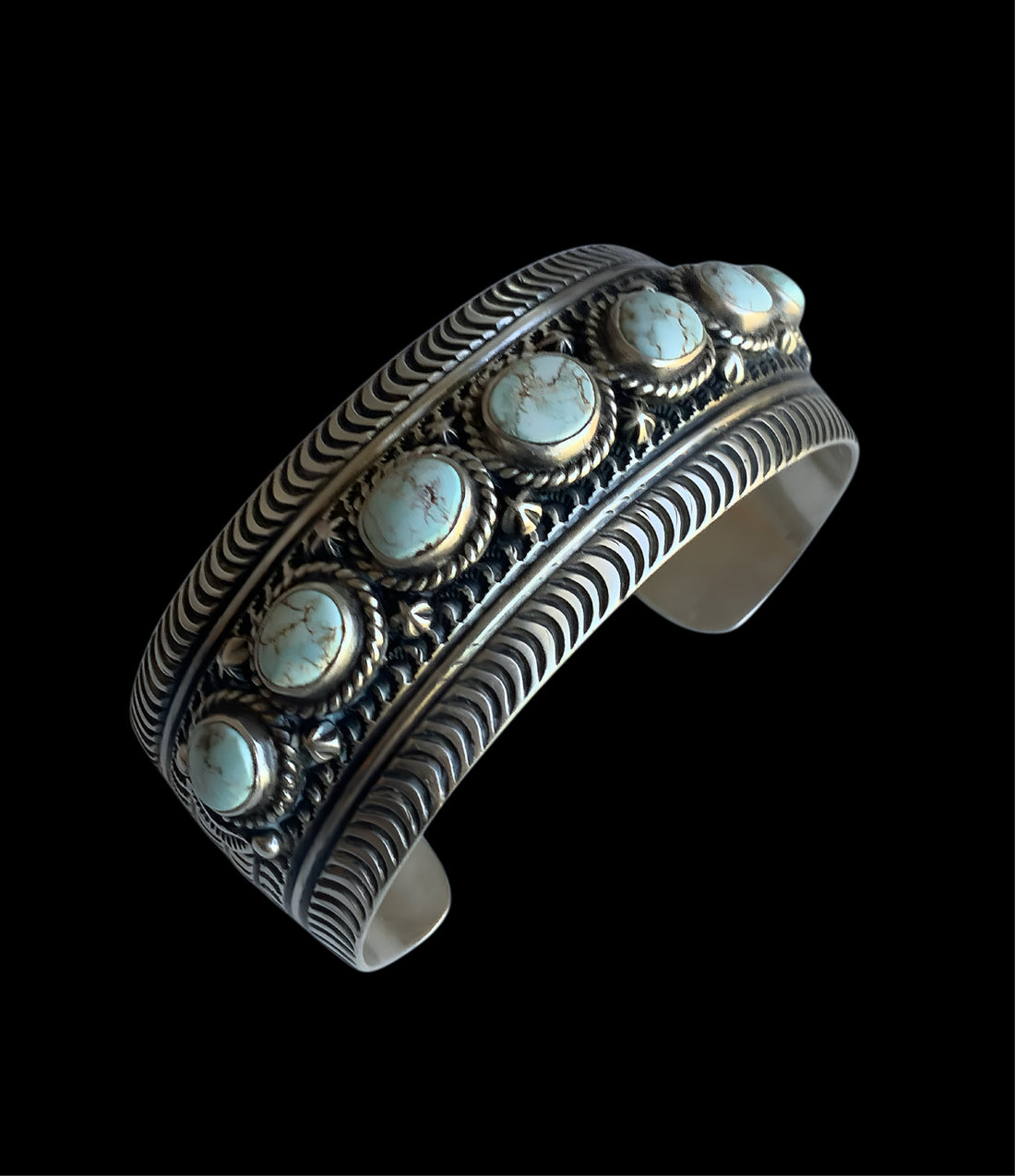 Dry Creek Sterling Silver Stamped Bracelet Set by June Delgarito -Navajo