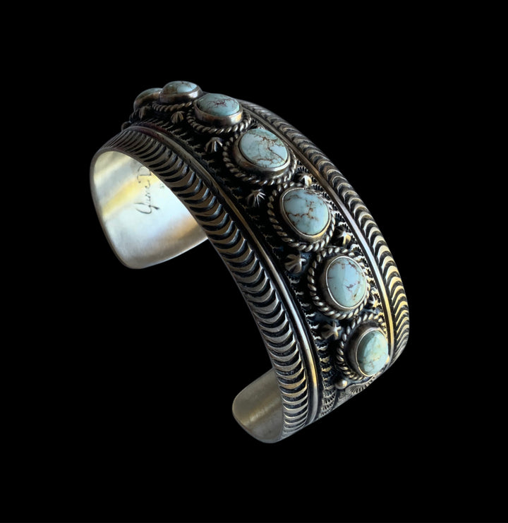 Dry Creek Sterling Silver Stamped Bracelet Set by June Delgarito -Navajo