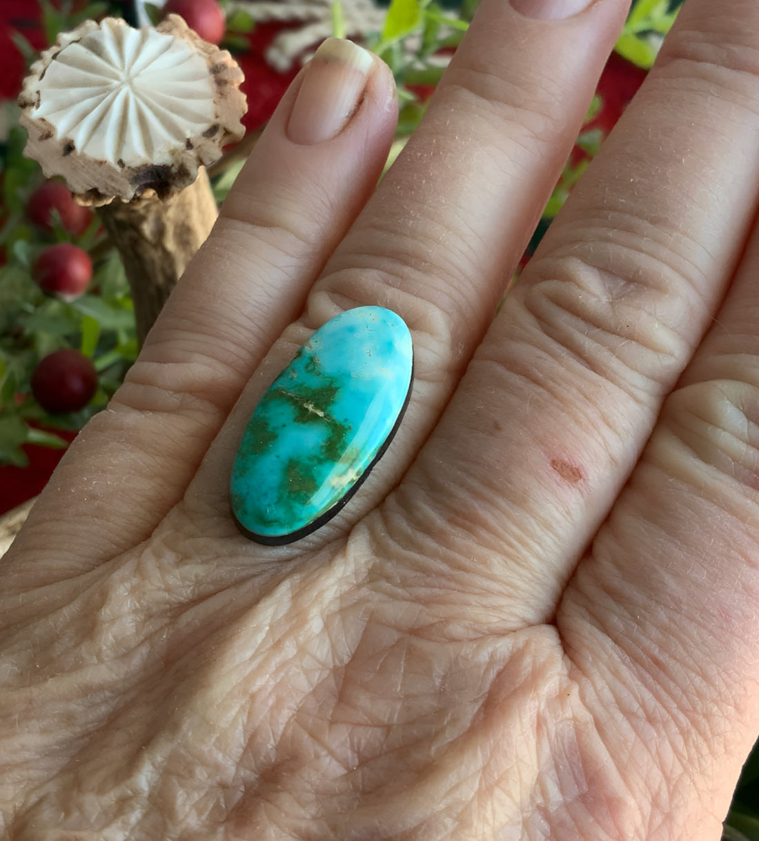 Royston Turquoise Polychrome Oval Cabochon: Nevada Gemstone