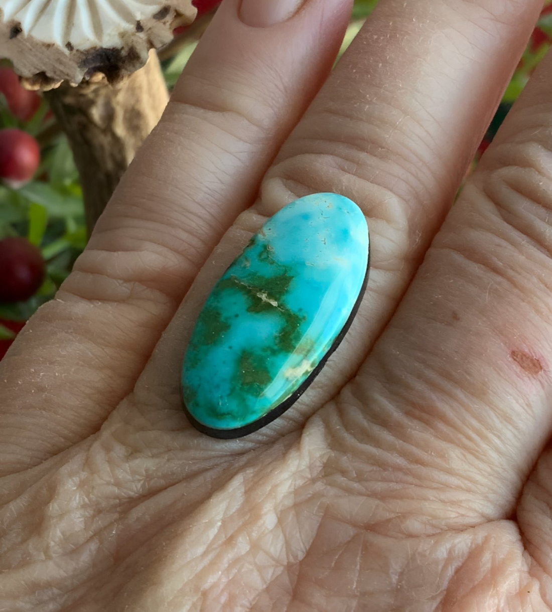 Royston Turquoise Polychrome Oval Cabochon: Nevada Gemstone