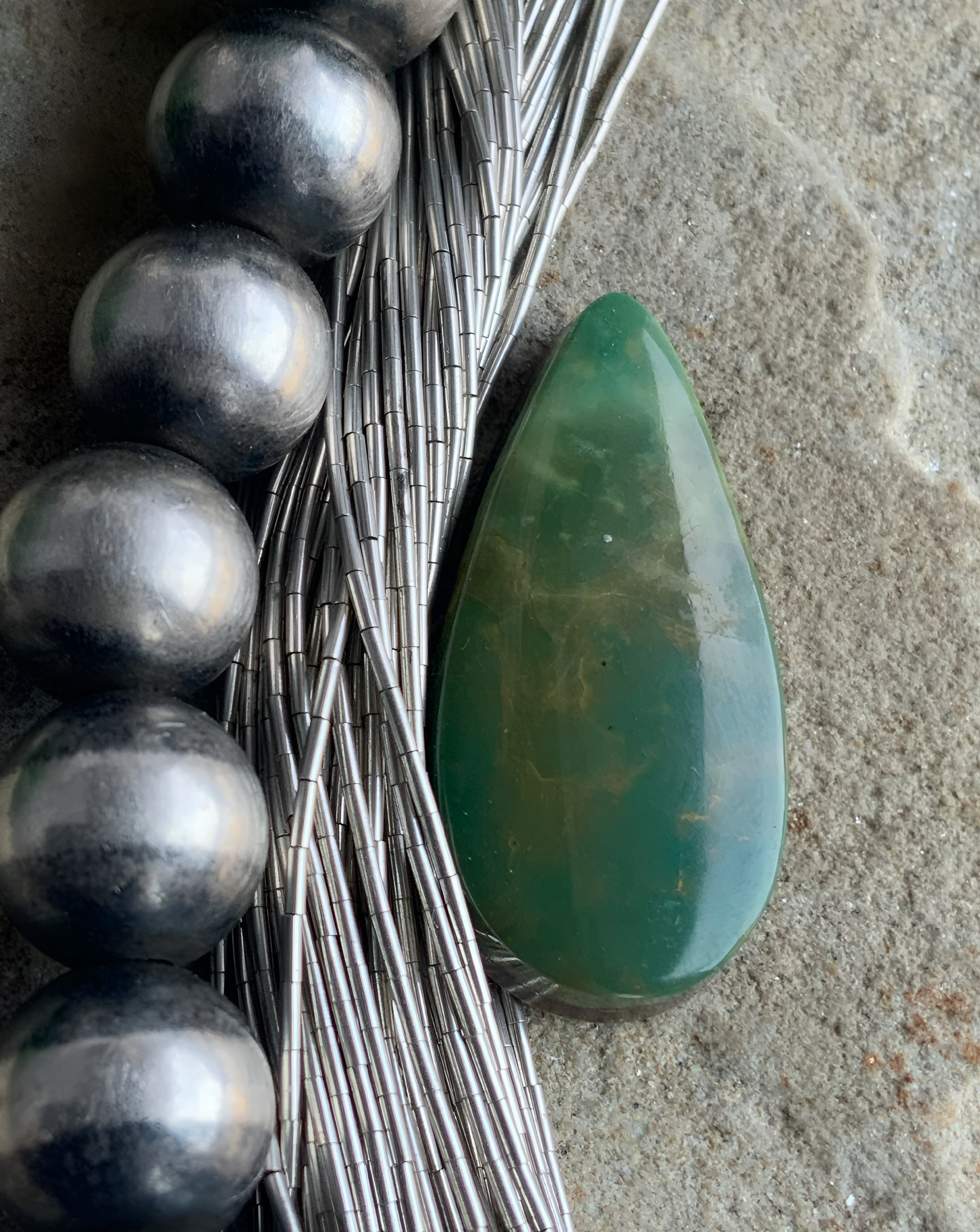 Natural Turquoise Mountain Turquoise Green Teardrop Cabochon
