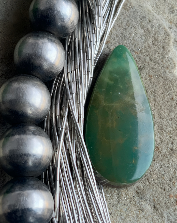 Natural Turquoise Mountain Turquoise Green Teardrop Cabochon