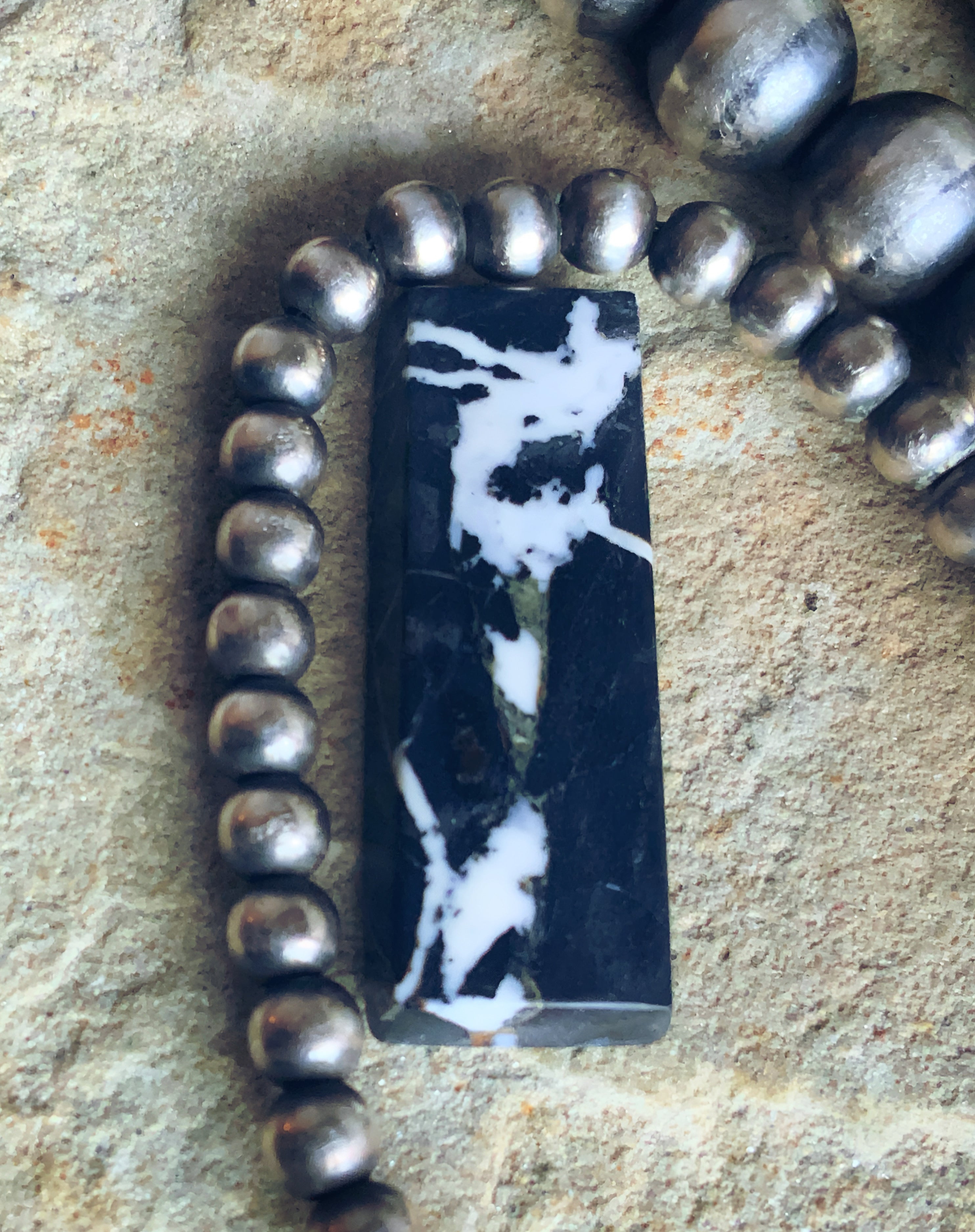 Natural White Buffalo Rectangle Cabochon-Nevada Gemstone