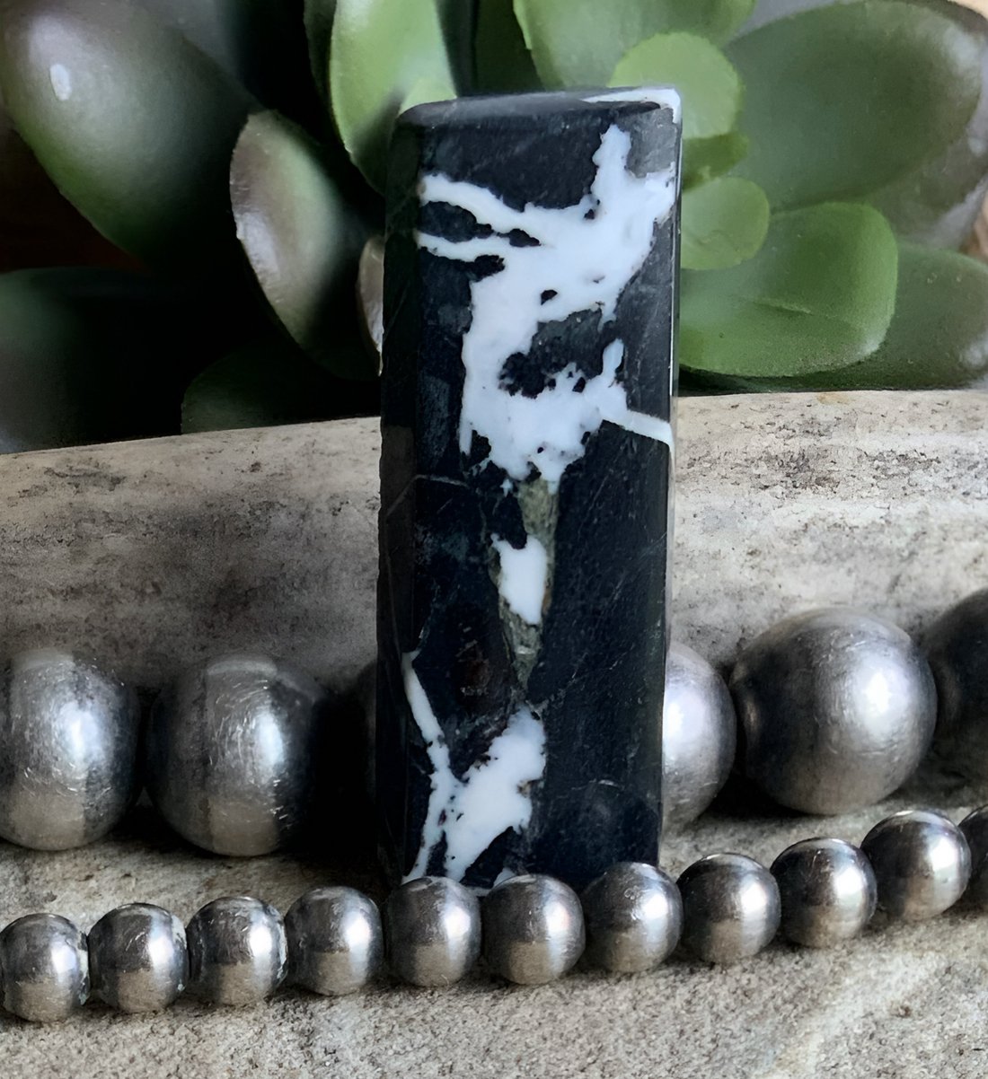 Natural White Buffalo Rectangle Cabochon-Nevada Gemstone