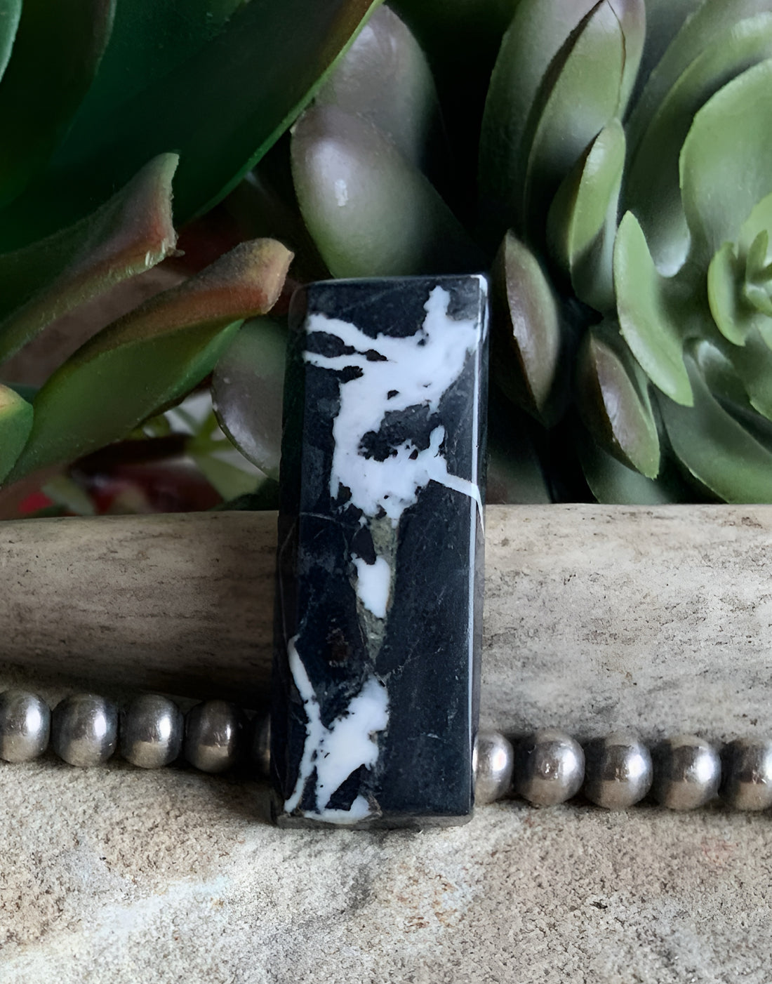 Natural White Buffalo Rectangle Cabochon-Nevada Gemstone