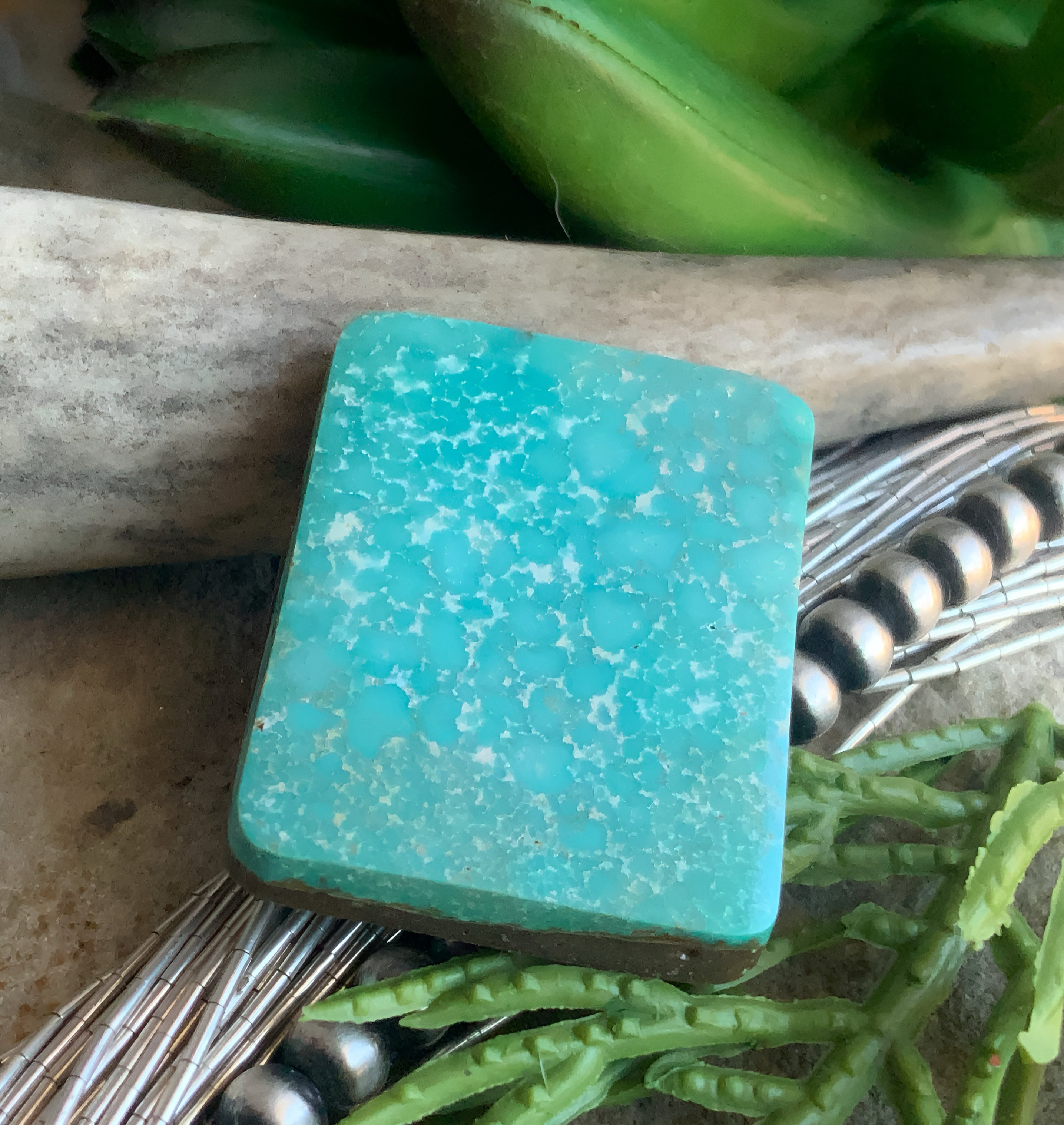 Natural Turquoise Mountain Turquoise Rectangular Cabochon-Arizona Gemstone