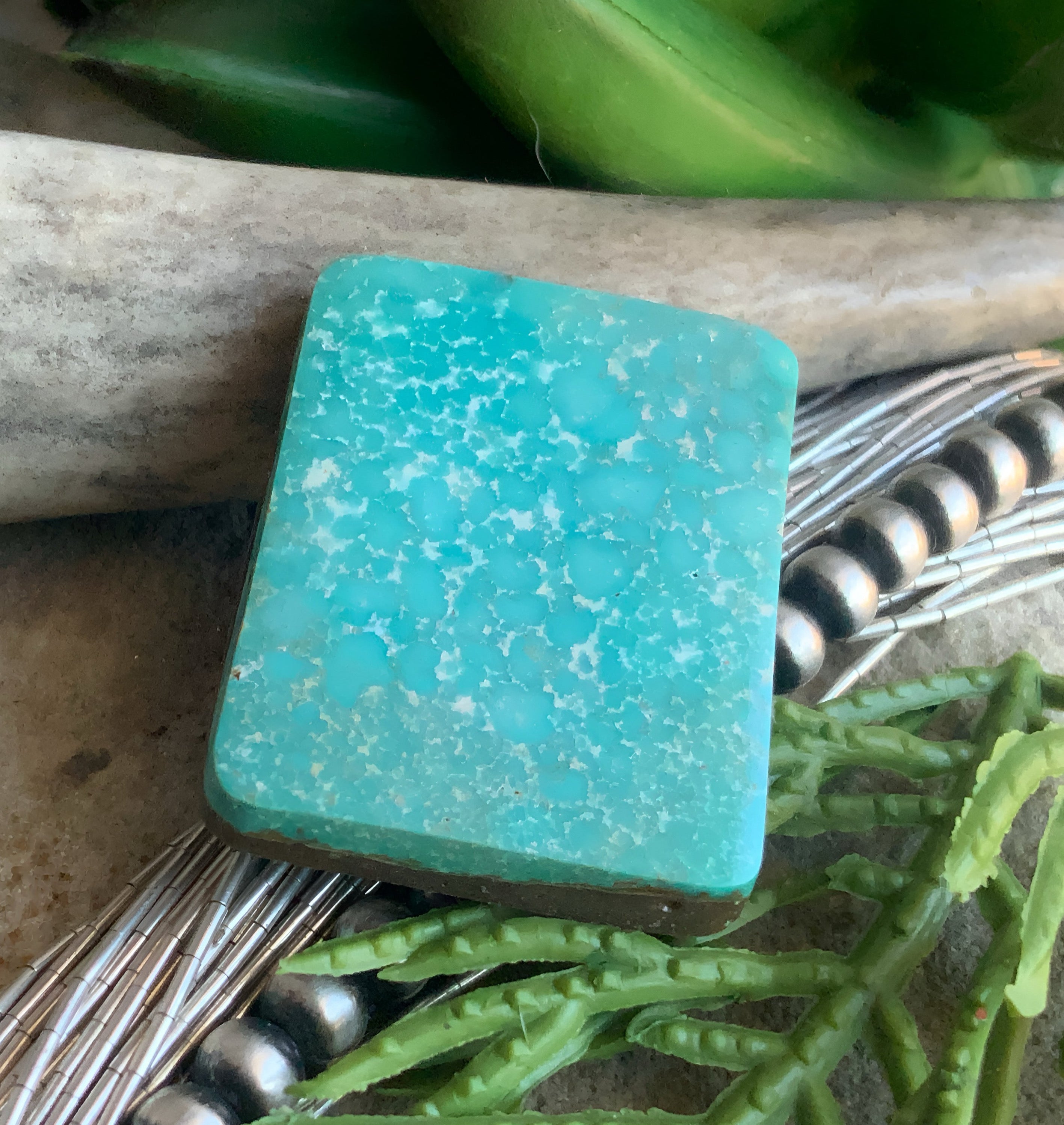 Natural Turquoise Mountain Turquoise Rectangular Cabochon-Arizona Gemstone