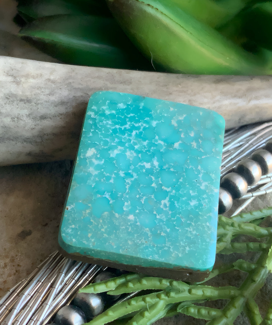 Natural Turquoise Mountain Turquoise Rectangular Cabochon-Arizona Gemstone