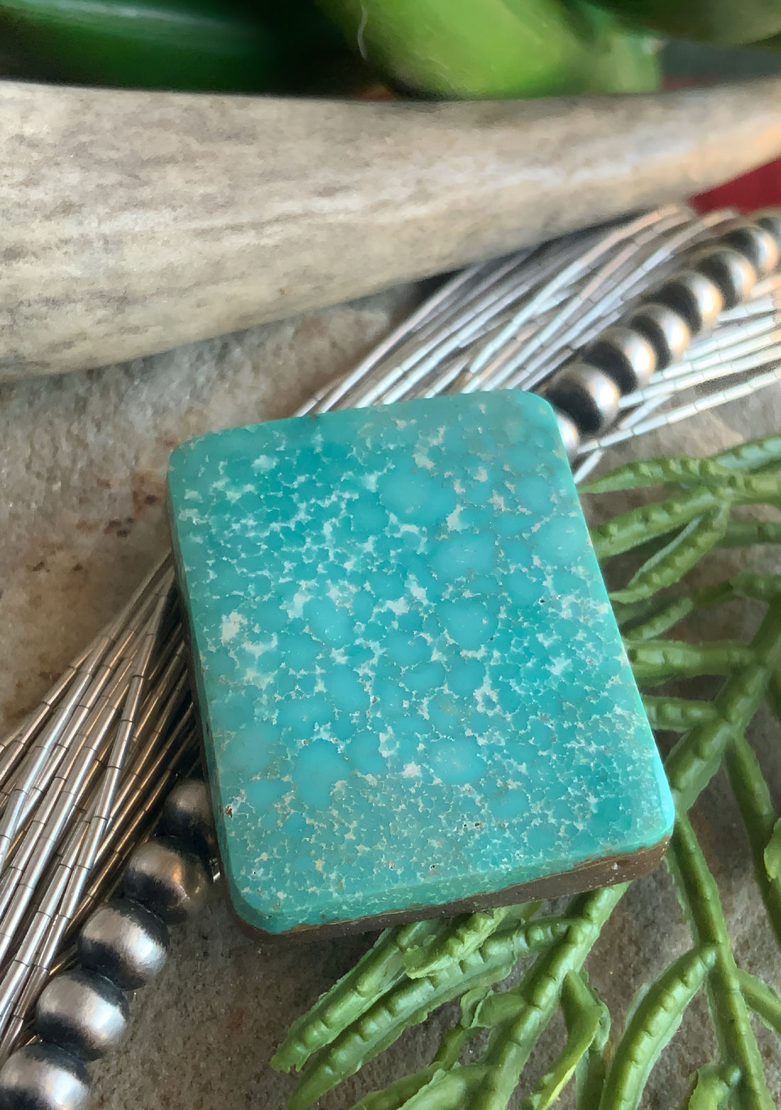 Natural Turquoise Mountain Turquoise Rectangular Cabochon-Arizona Gemstone
