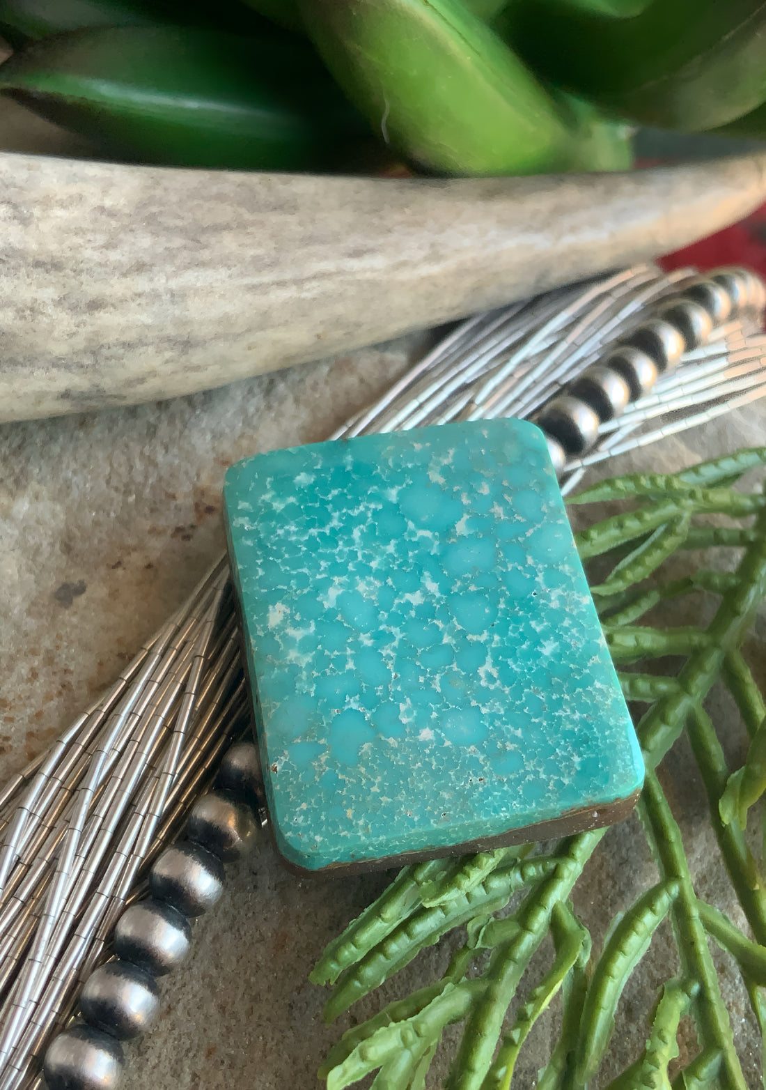 Natural Turquoise Mountain Turquoise Rectangular Cabochon-Arizona Gemstone