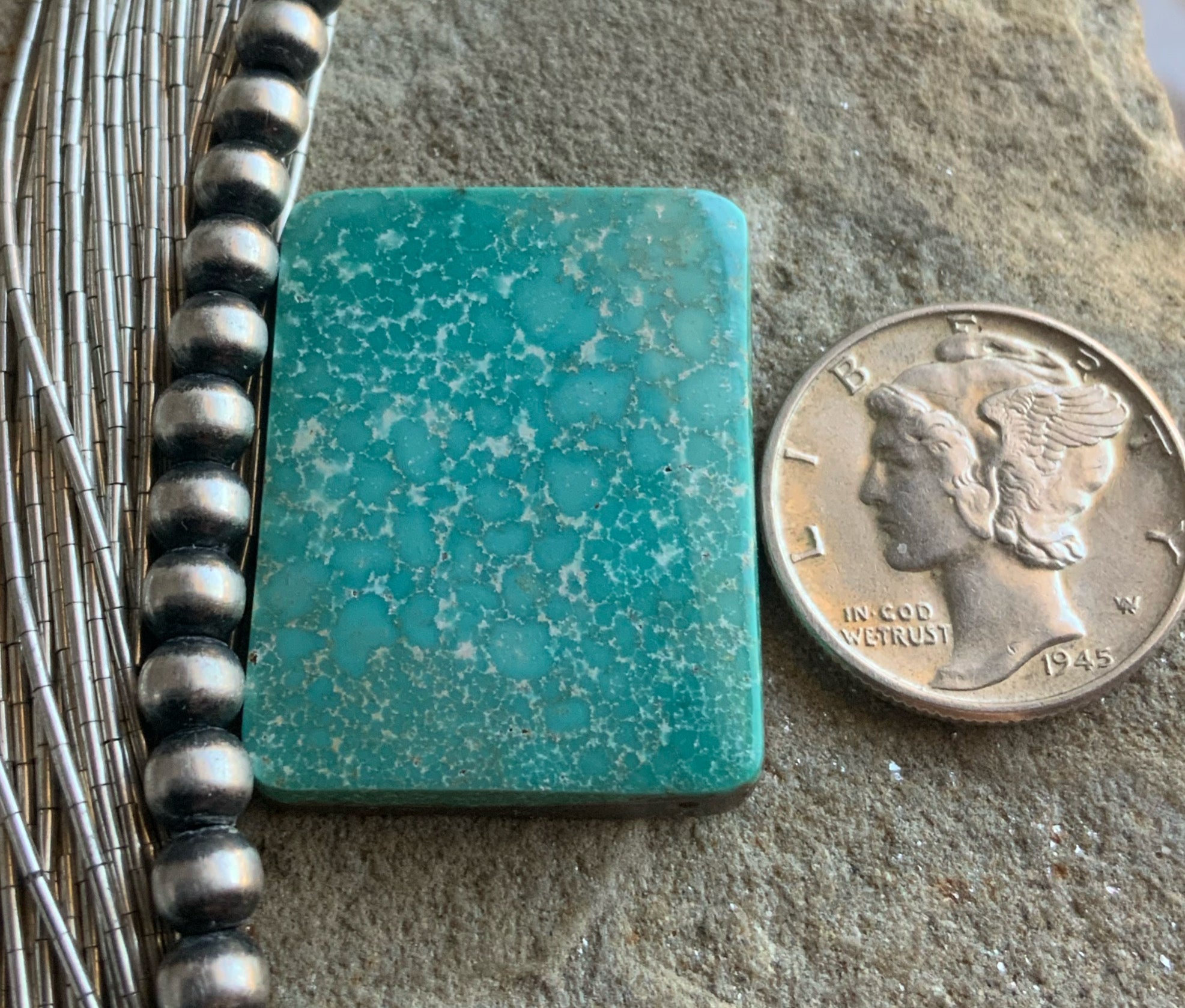 Natural Turquoise Mountain Turquoise Rectangular Cabochon-Arizona Gemstone