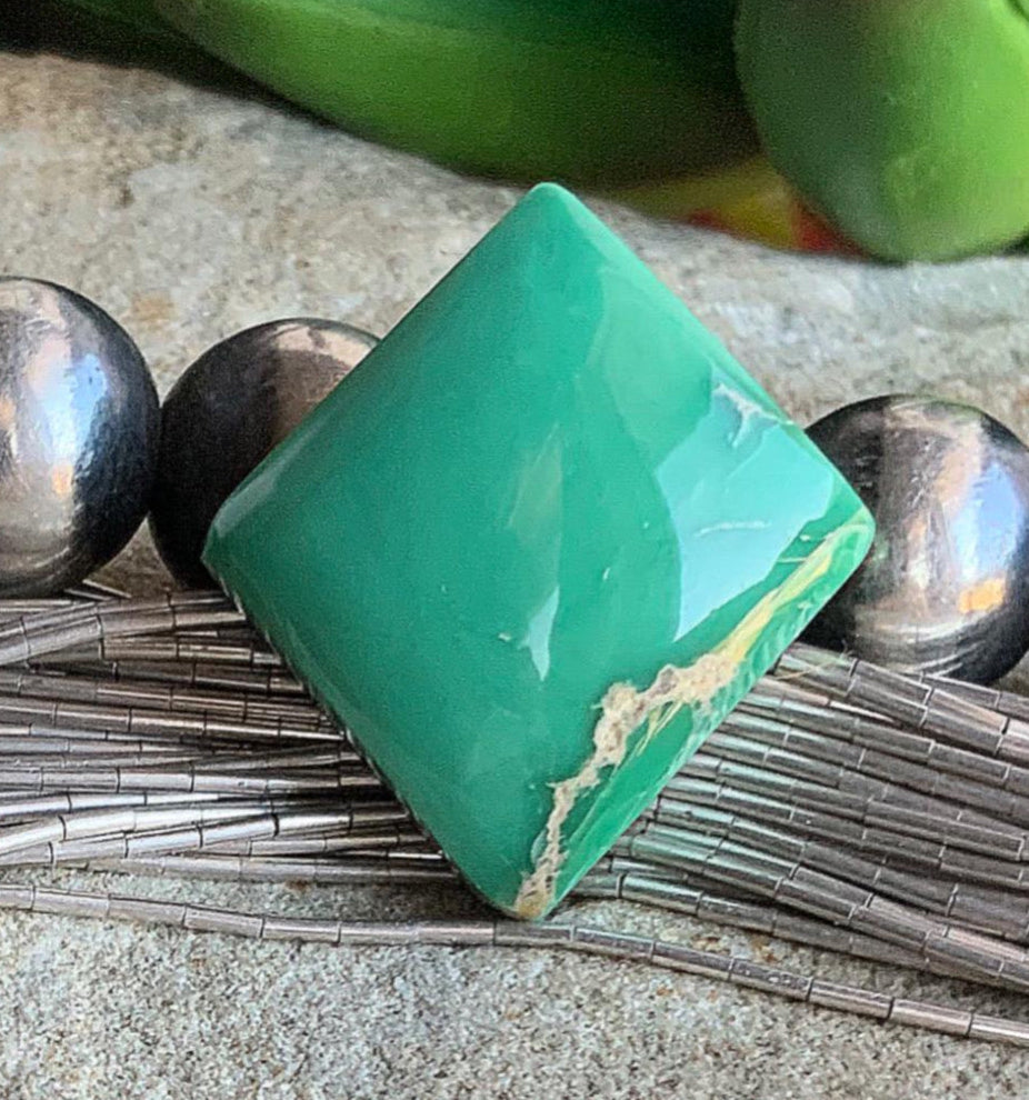 Natural Broken Arrow Varascite Thick Cut Cabochon