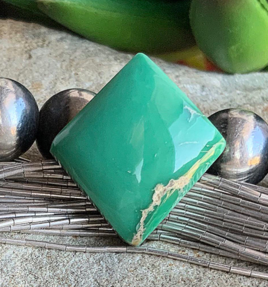 Natural Broken Arrow Varascite Thick Cut Cabochon