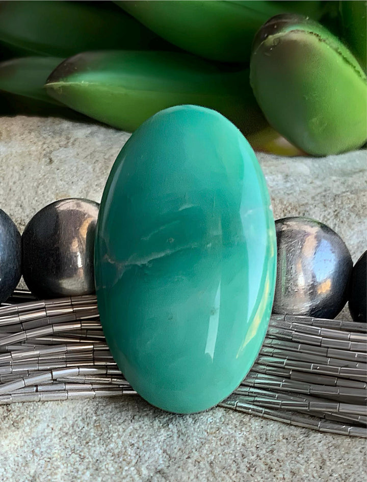 Broken Arrow Variscite Green Oval Gemstone-Nevada Gemstone