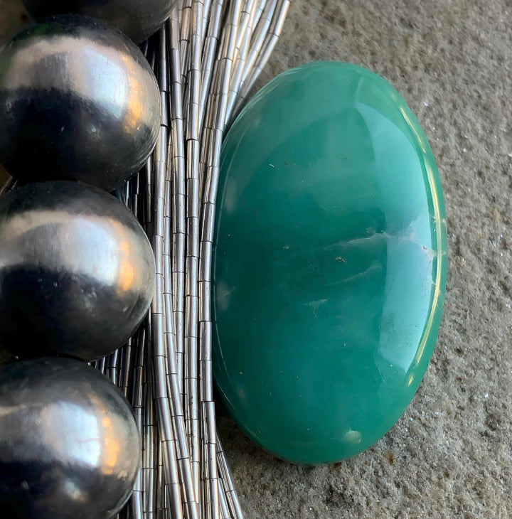 Broken Arrow Variscite Green Oval Gemstone-Nevada Gemstone