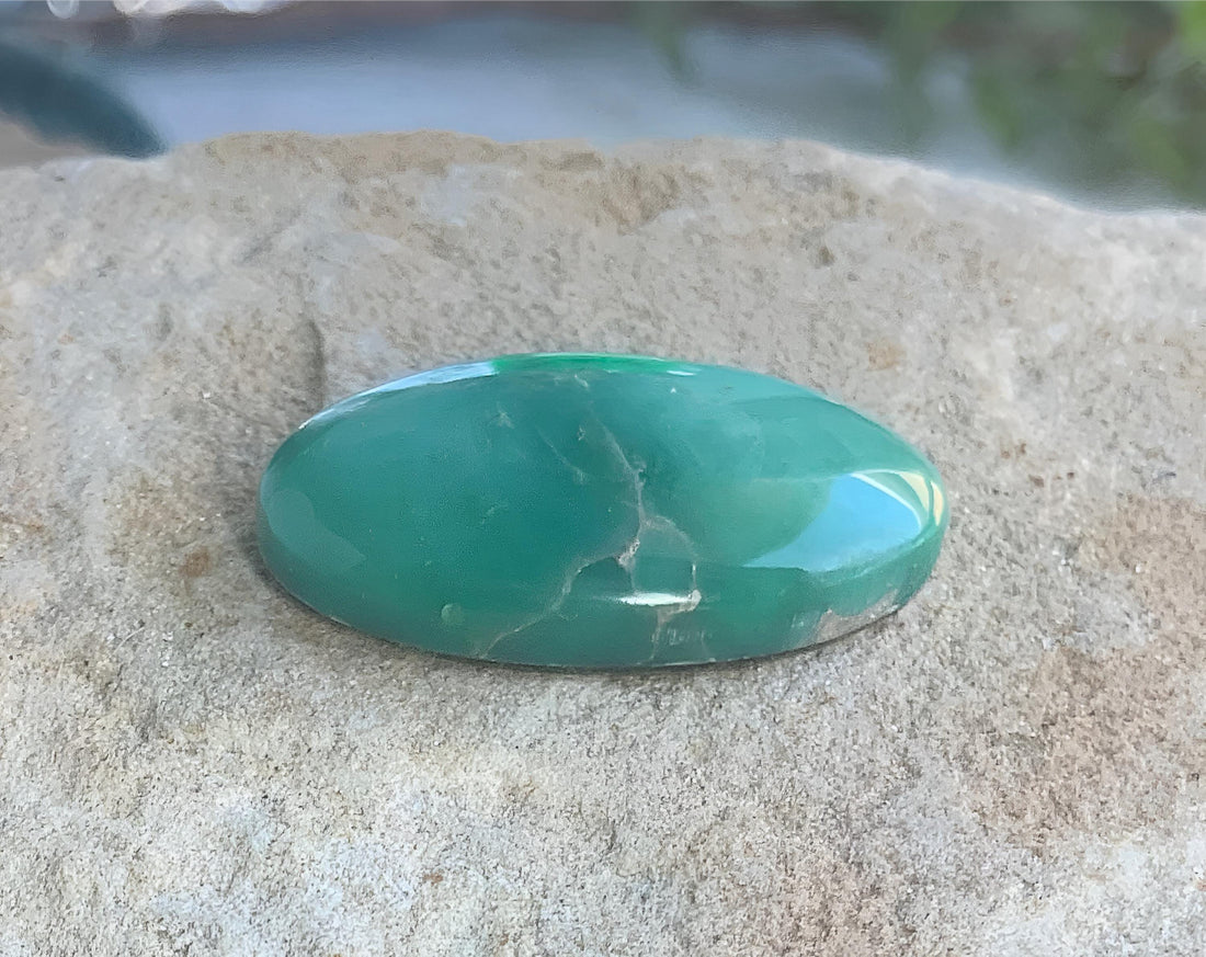 Broken Arrow Variscite Green Oval Gemstone-Nevada Gemstone
