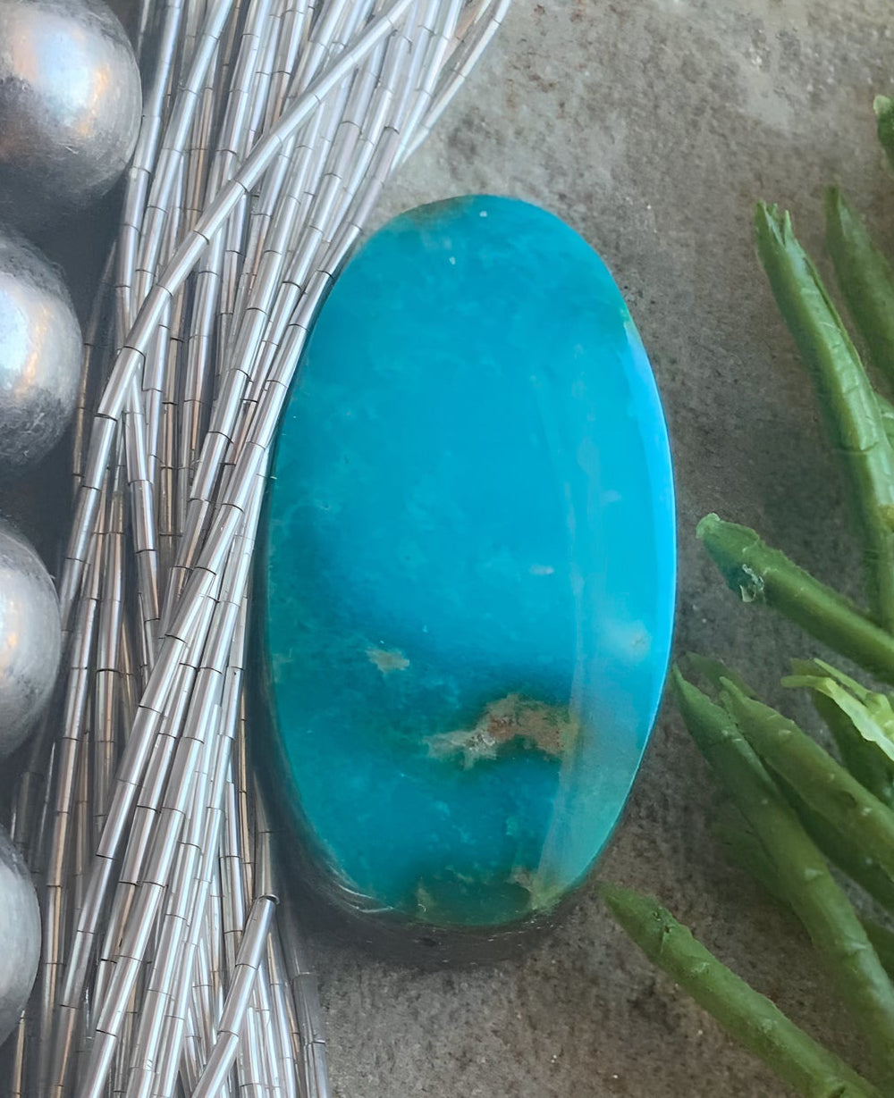 Turquoise Mountain Turquoise Long Oval Cabochon-Arizona Gemstone #TM18